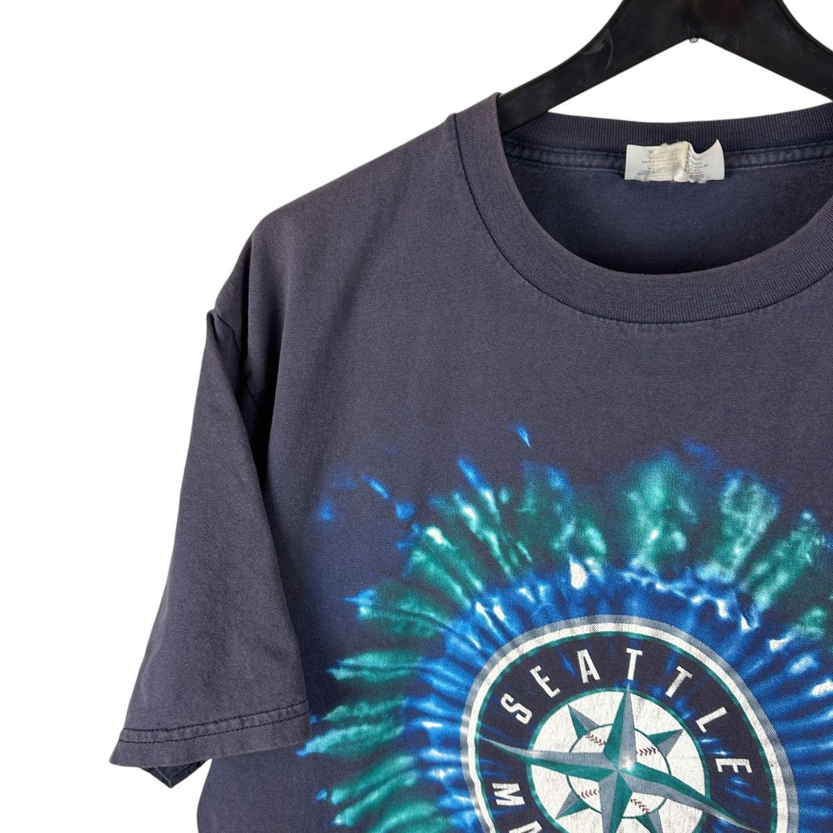 Vintage Vintage 90s Seattle Mariners Tie Dye MLB Shirt Size US L / EU 52-54 / 3 - 3 Thumbnail