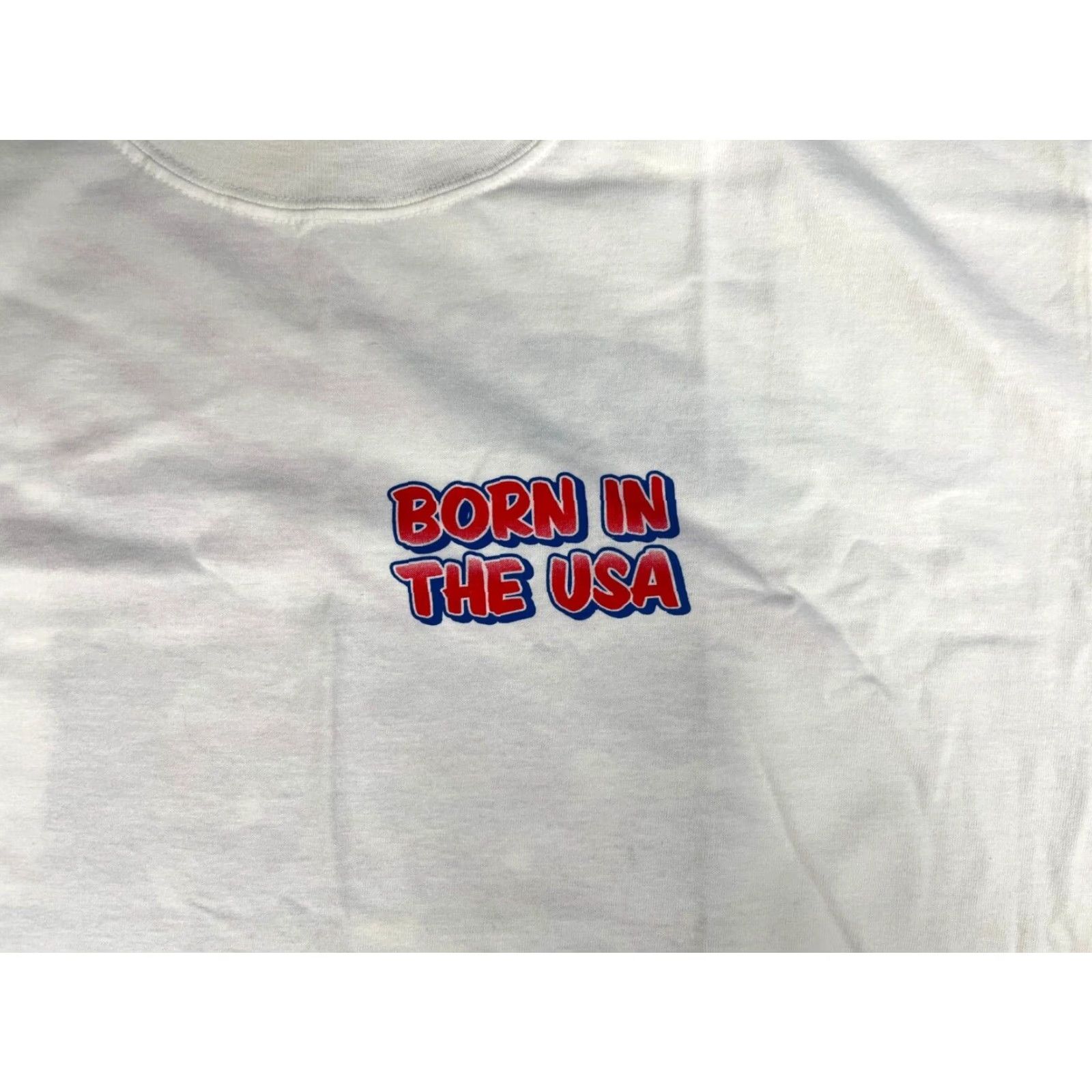 Gildan VINTAGE NOS Born in the USA Shell American Automotive T-Shirt XL Mens White Gildan Heavy Cotton 90s Size US XL / EU 56 / 4 - 5 Thumbnail