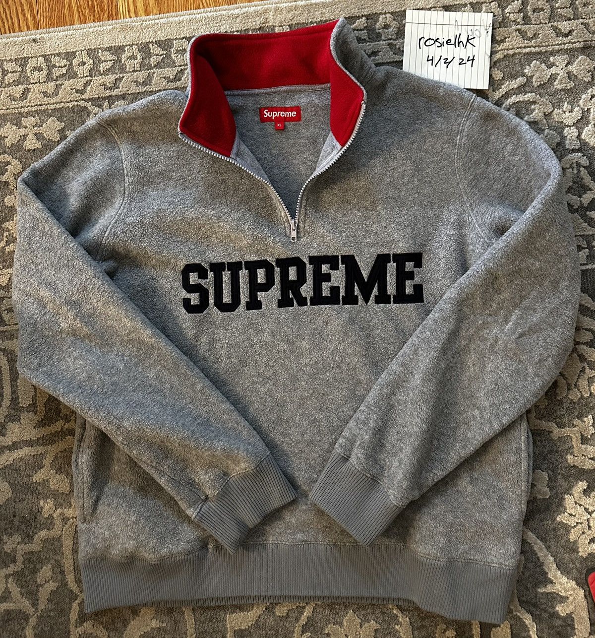 image of Fw11 Supreme Polartec Pullover Grey Xl, Men's
