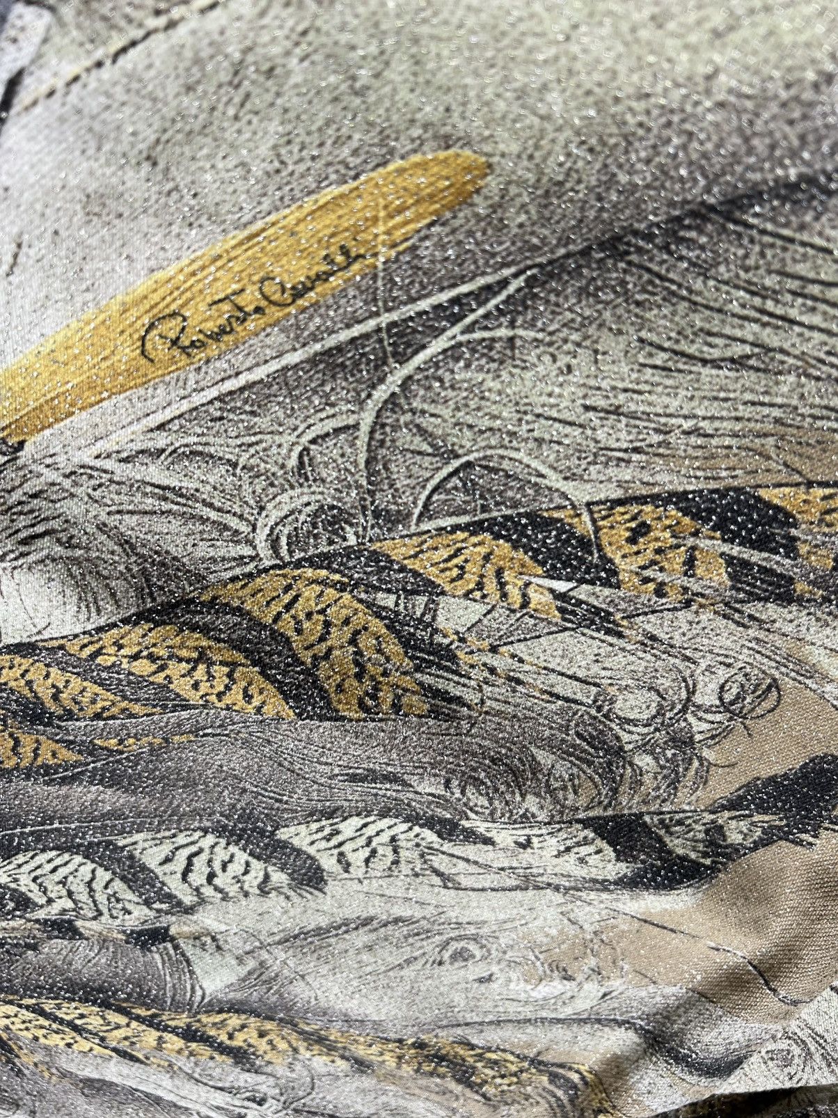Roberto Cavalli 2000s Roberto Cavalli Feather Print Glitter Pants Size US 30 / EU 46 - 6 Thumbnail