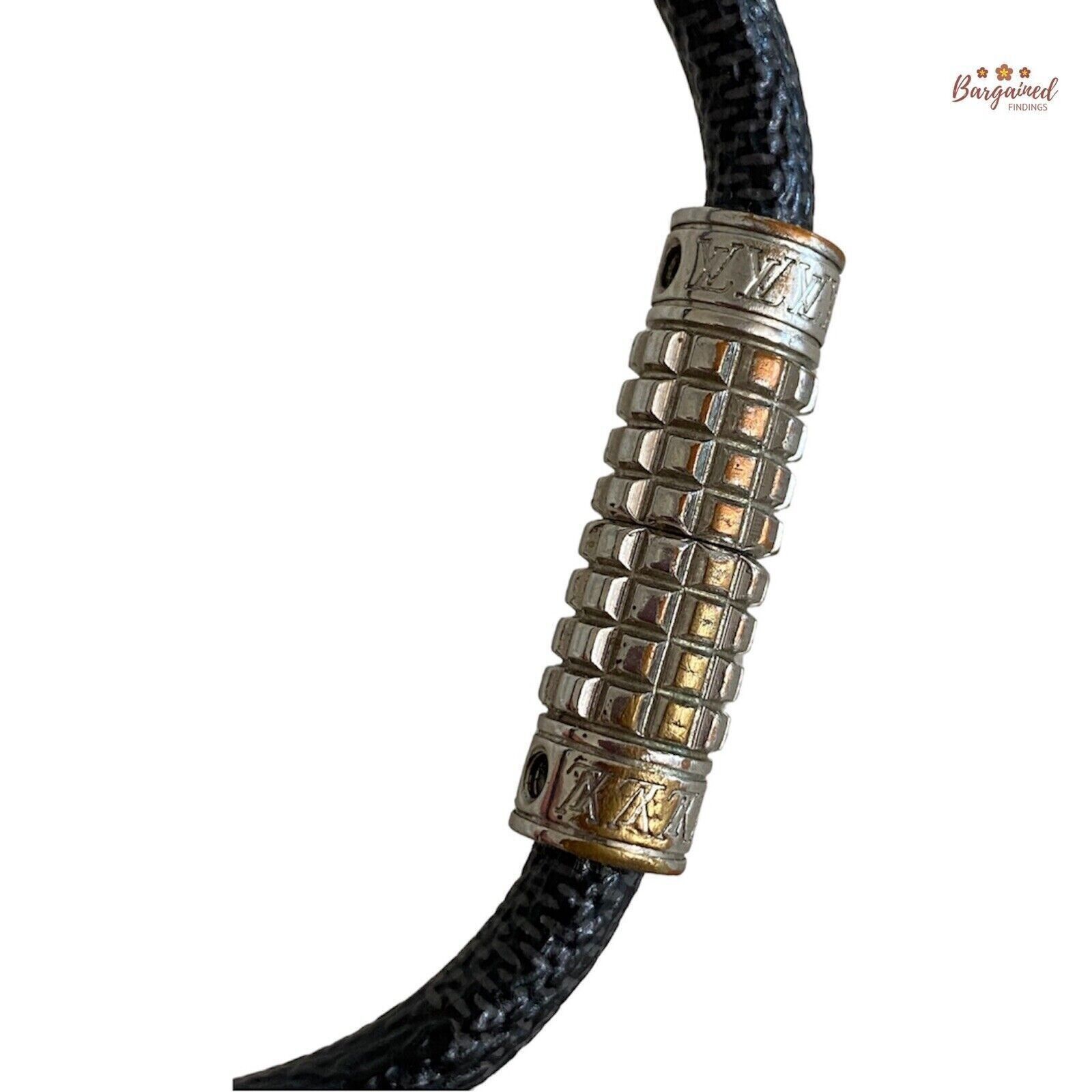 Louis Vuitton Louis Vuitton Black Damier Graphite Silver Tone Bracelet Size ONE SIZE - 2 Thumbnail
