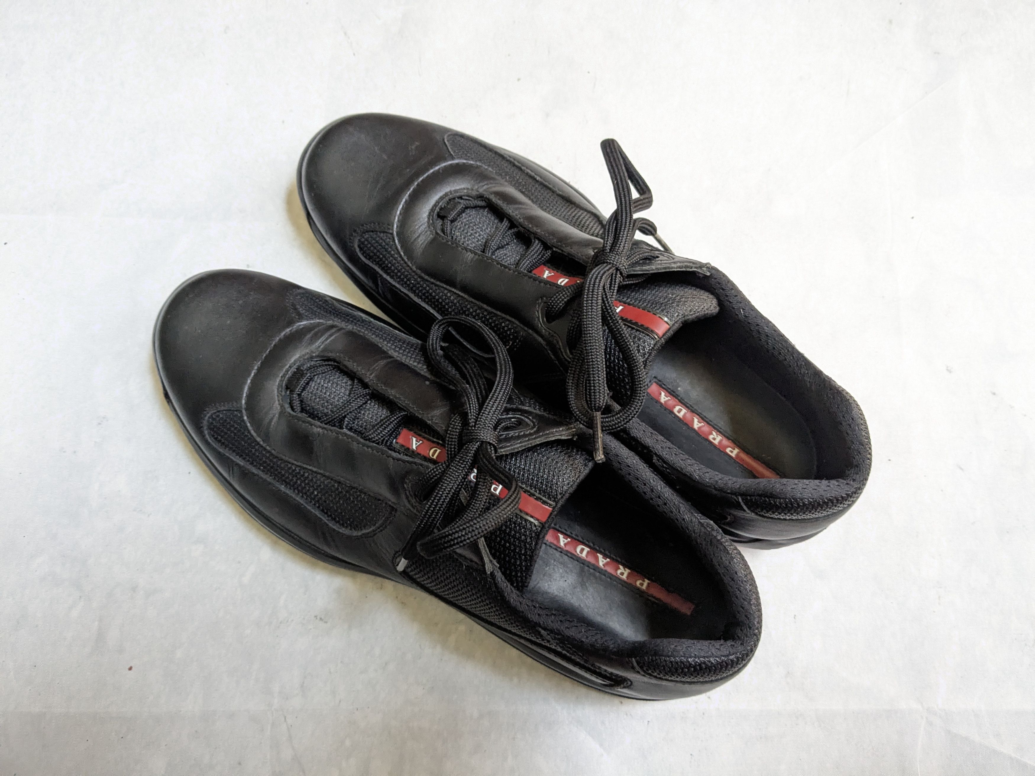 Prada Prada America's Cup Sneakers Black Leather 11 Red Size US 11 / EU 44 - 13 Thumbnail