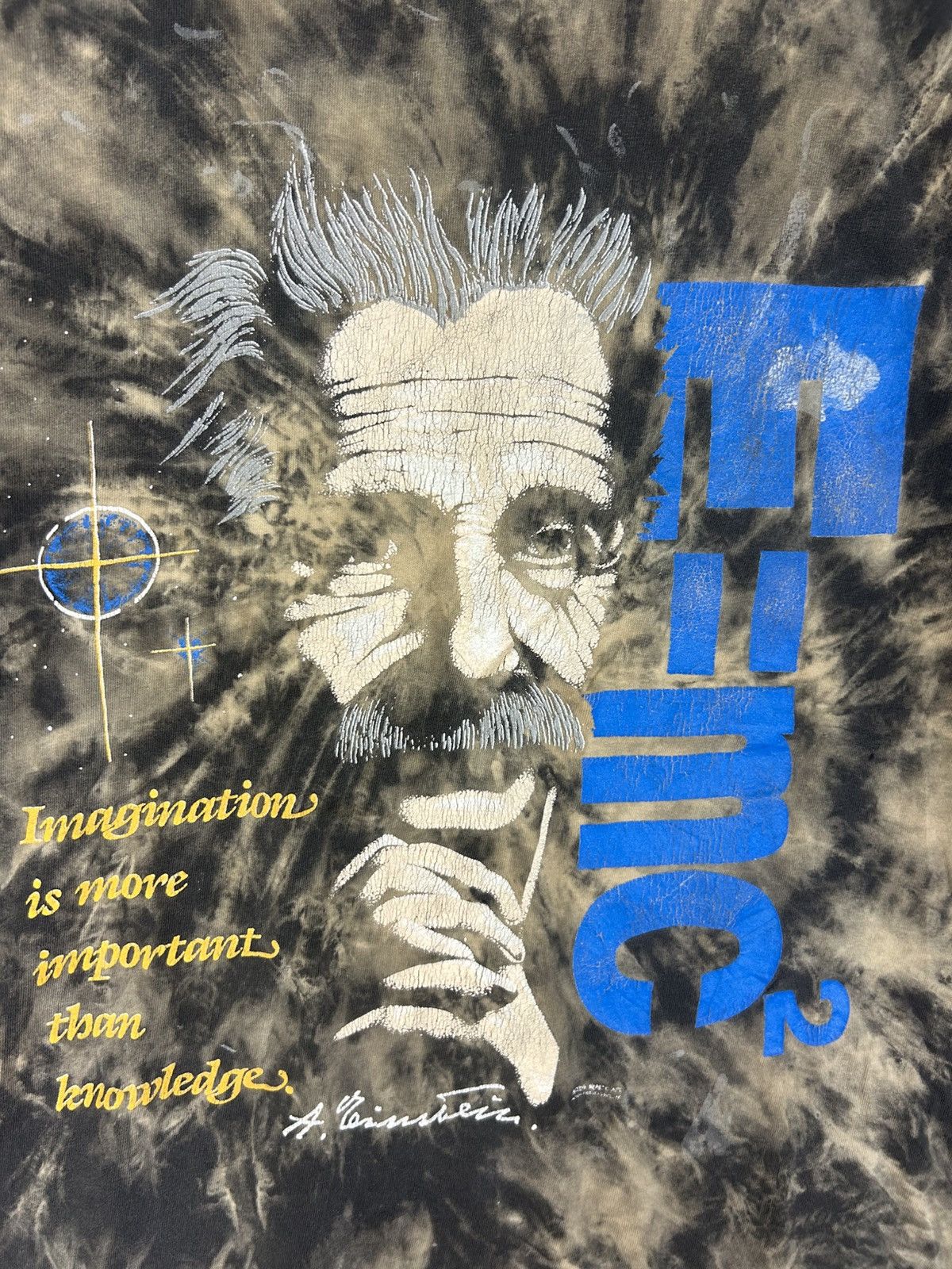 Vintage Vintage 90s Albert Einstein, Big Print Photo Acid Wash Tee Size US L / EU 52-54 / 3 - 3 Thumbnail