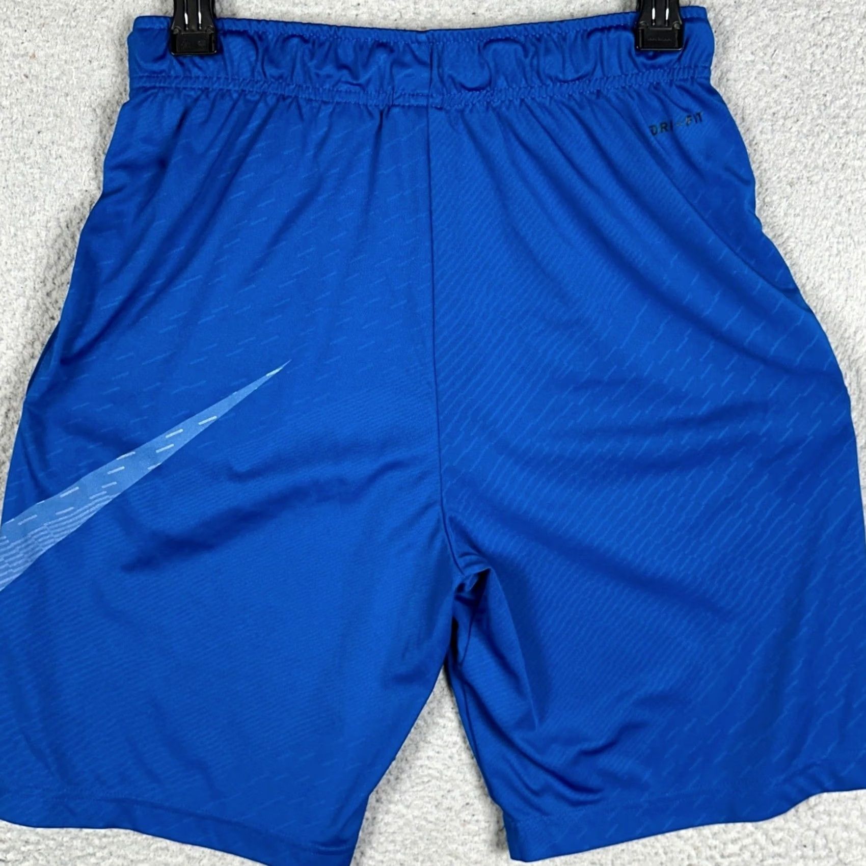 Nike Nike Shorts Mens Small Blue Dri-FIT Athletic Stripes Swoosh Pocket Elastic Waist 9 Inseam Size US 29 - 2 Thumbnail