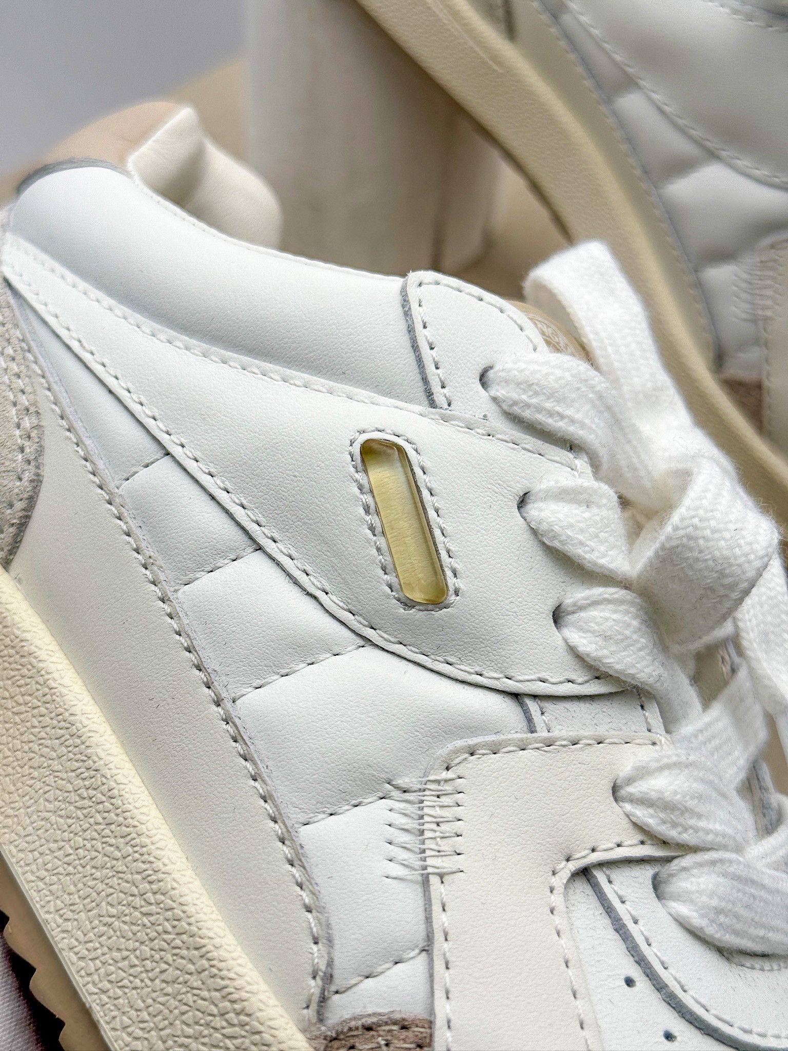 Palm Angels Palm Angels University White Beige Luxury Sneakers Size US 6 / IT 36 - 10 Thumbnail