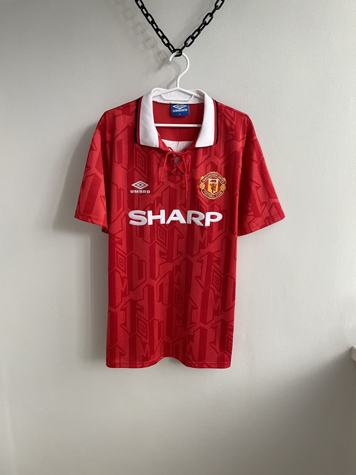 Vintage MANCHESTER UNITED 1992 1993 1994 Reissue Fotbal Shirt Jersey Size US XL / EU 56 / 4 - 1 Thumbnail