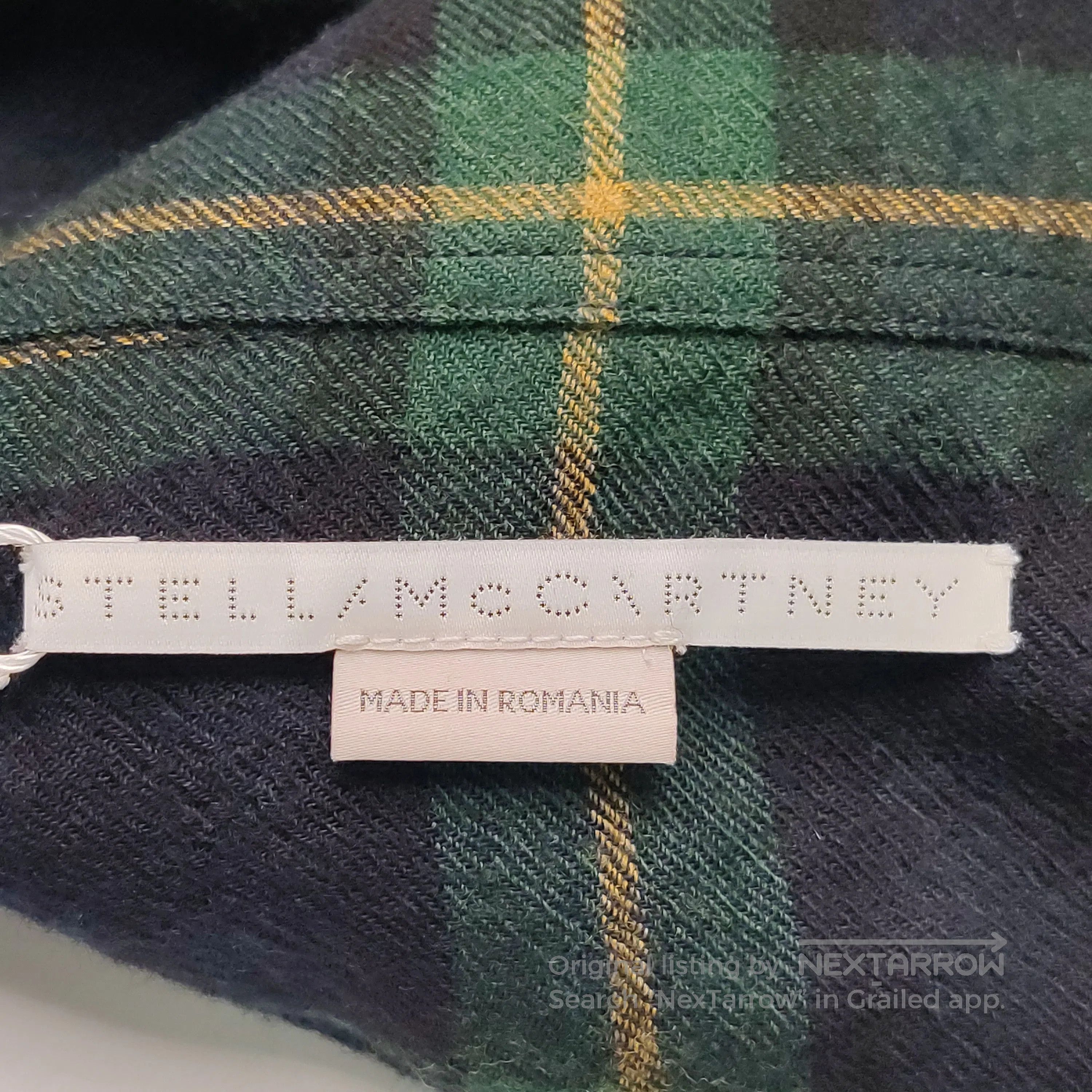 Vintage Stella McCartney Wool Plaid Collar Shirt. Size US M / EU 48-50 / 2 - 5 Thumbnail