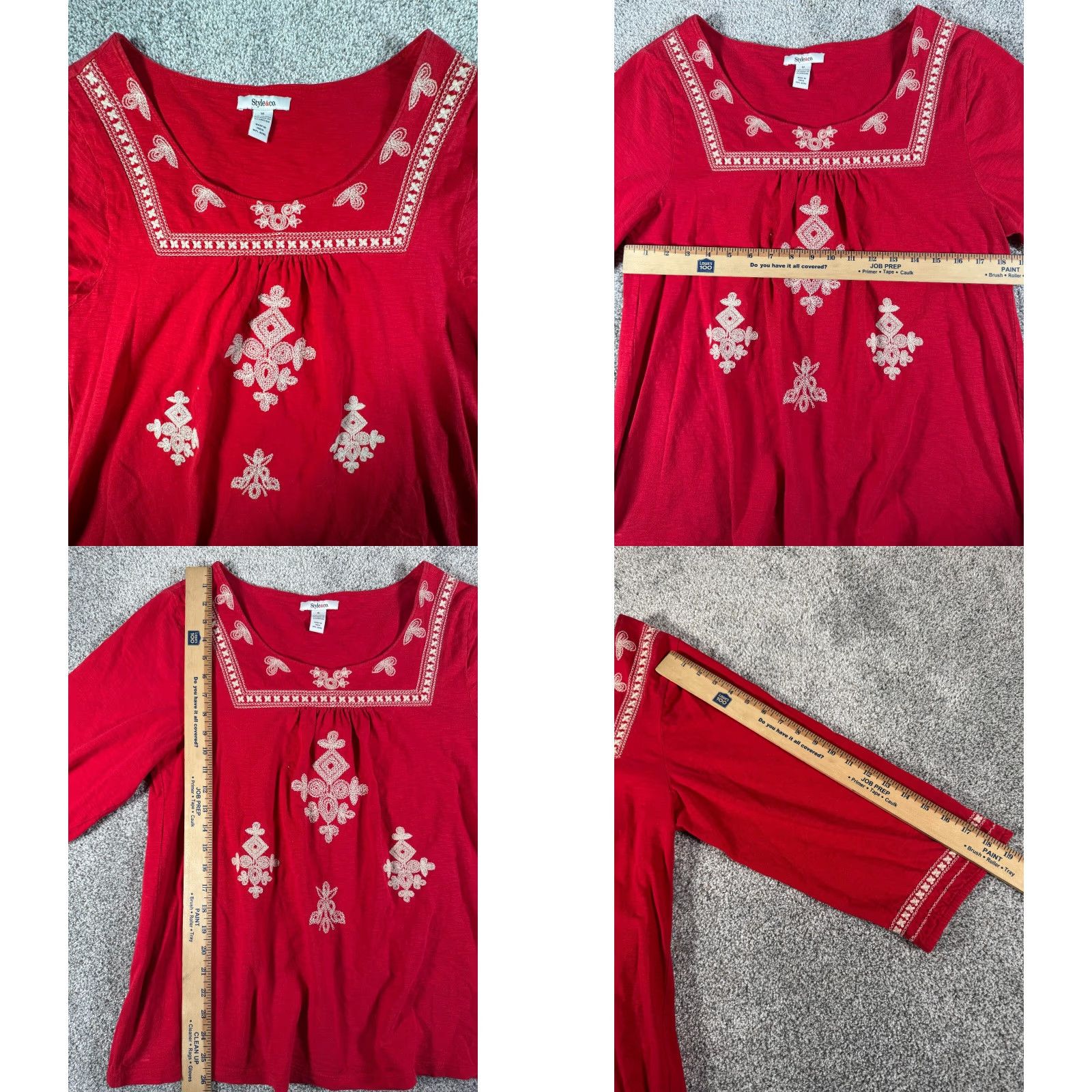 Vintage Style & Co Top XL Embroidered Boho Cottagecore Peasant Prairie Flowy Vintage Y2K Shirt Womens Size XL / US 12-14 / IT 48-50 - 8 Thumbnail
