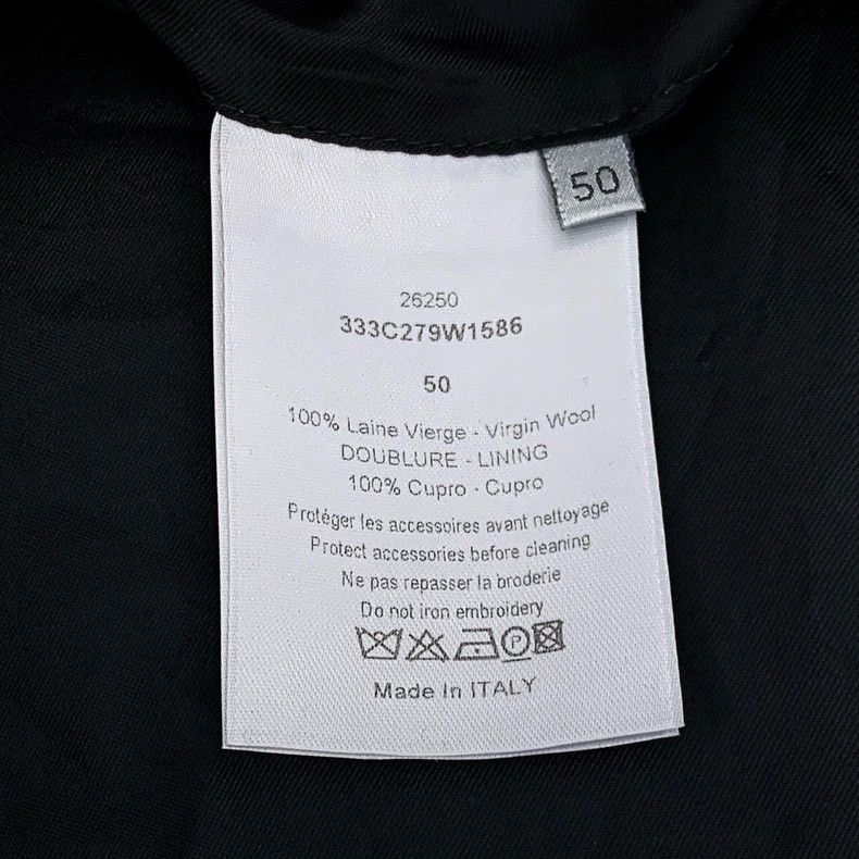 Dior Dior Black geometric line wool lapel single-breasted long-s Size 50R - 6 Thumbnail