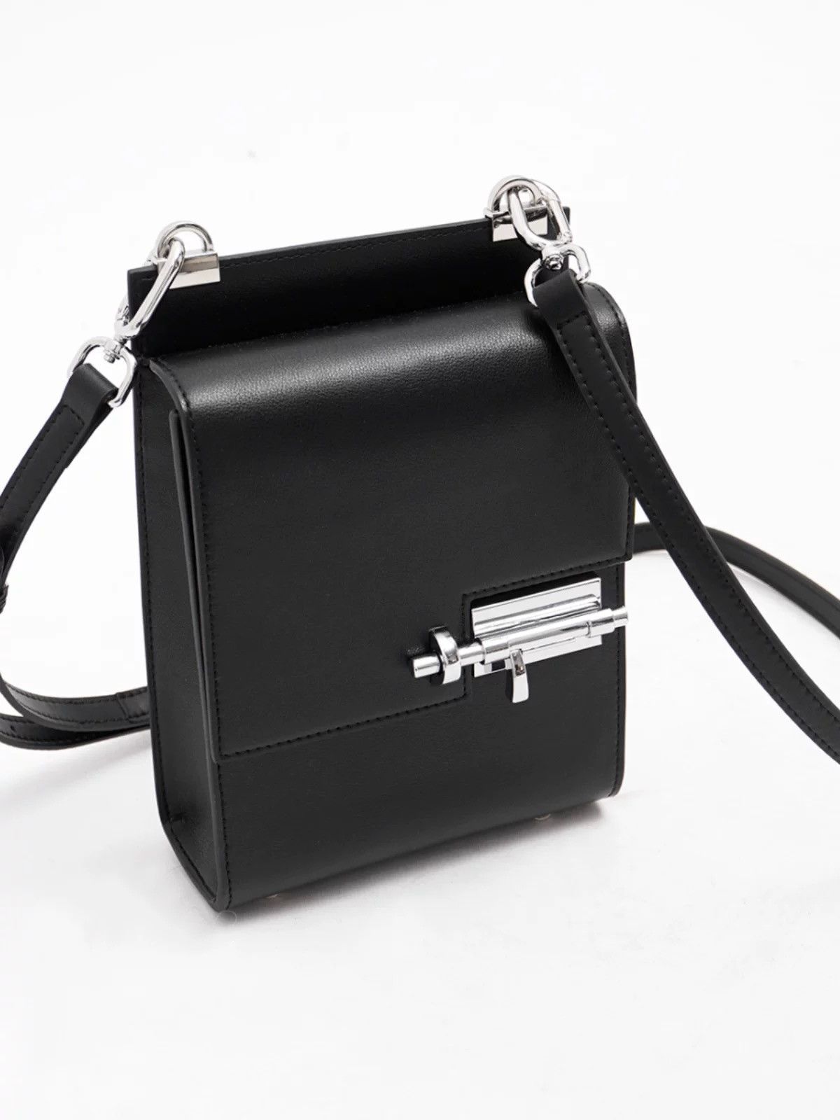 Modern Luxe Black Mini Bag – Industrial Lock Detail