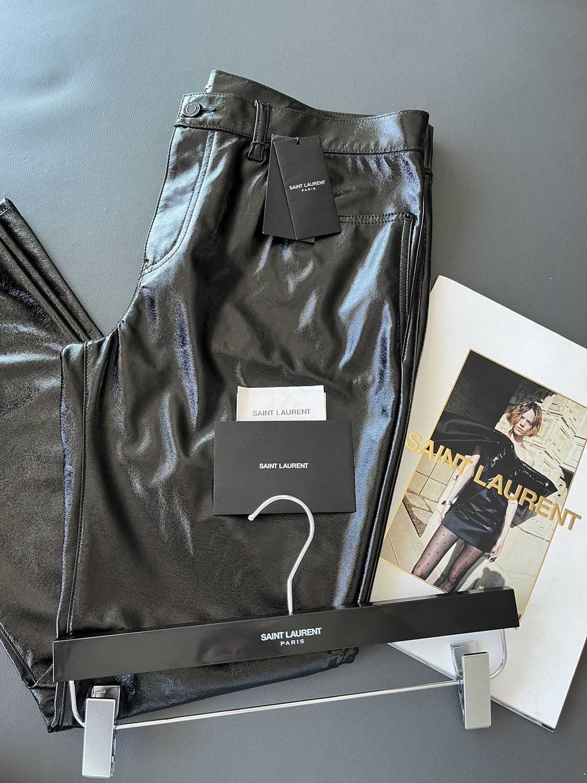Saint Laurent Paris × Yves Saint Laurent Brand New Runway Saint Laurent Leather Wax Shiny Pant Size US 34 / EU 50 - 24 Thumbnail