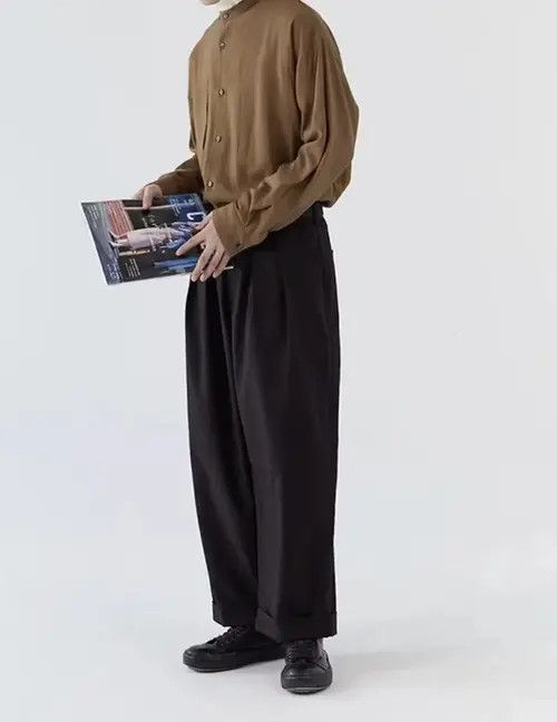 Japanese Brand 20AW Indigo Union Japan Black Minimal Casual Oversized Pants Size US 34 / EU 50 - 3 Thumbnail