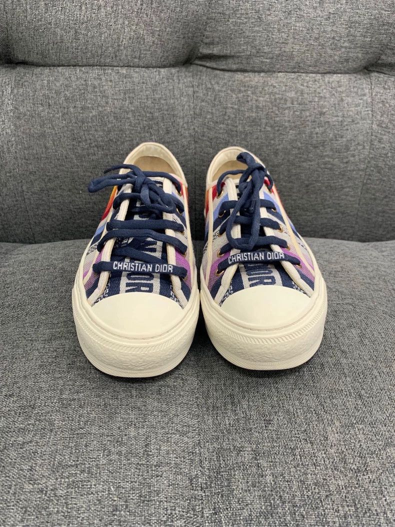Dior Dior Size 37.5 Rainbow color block canvas lace-up casual s Size US 5 / EU 37 - 3 Thumbnail