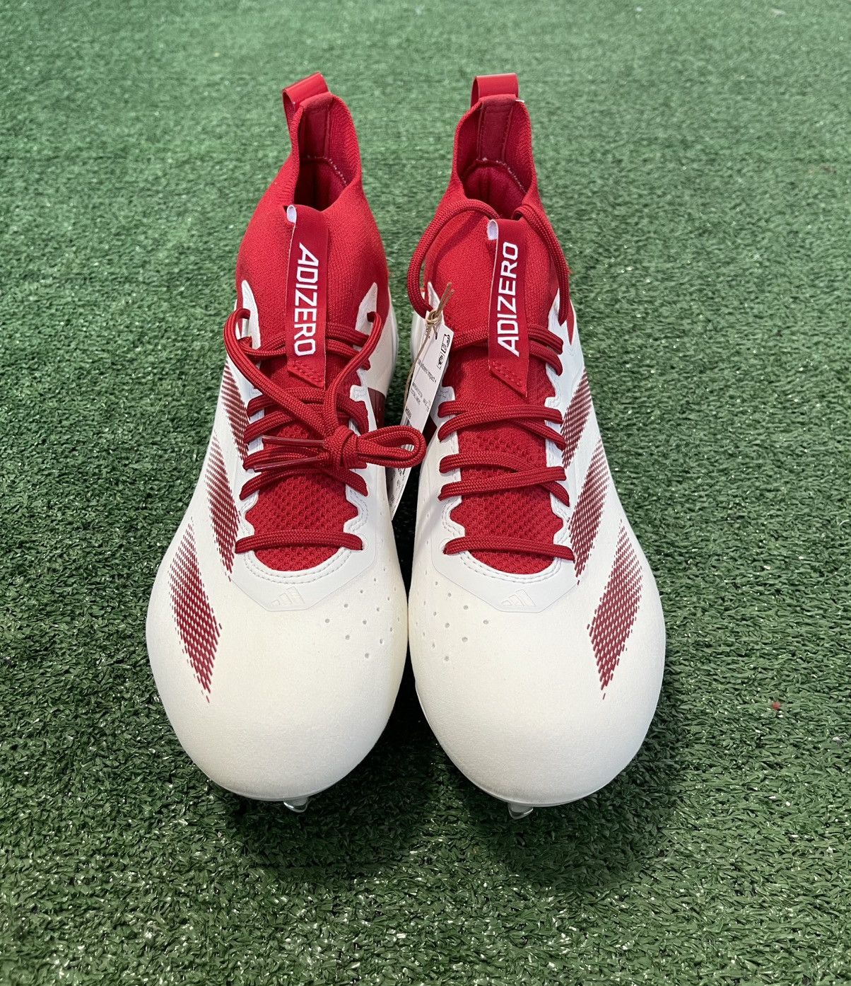 Adidas ADIDAS SM ADIZERO IMPACT+ FOOTBALL CLEATS WHITE RED IH0569 Size US 12 / EU 45 - 2 Thumbnail