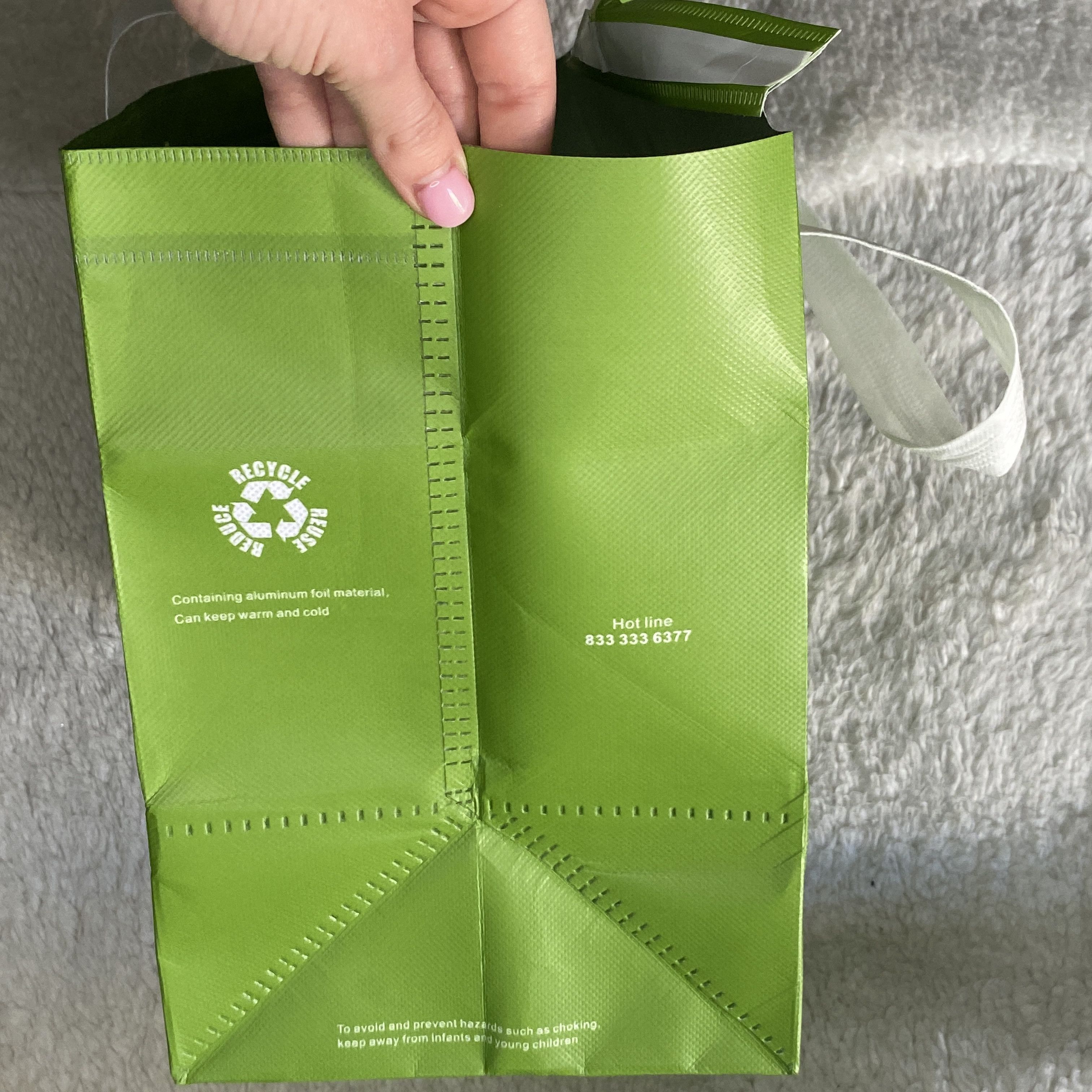 Other AZN Green Reusable Insulated Shopping Tote Bag Size ONE SIZE - 3 Thumbnail