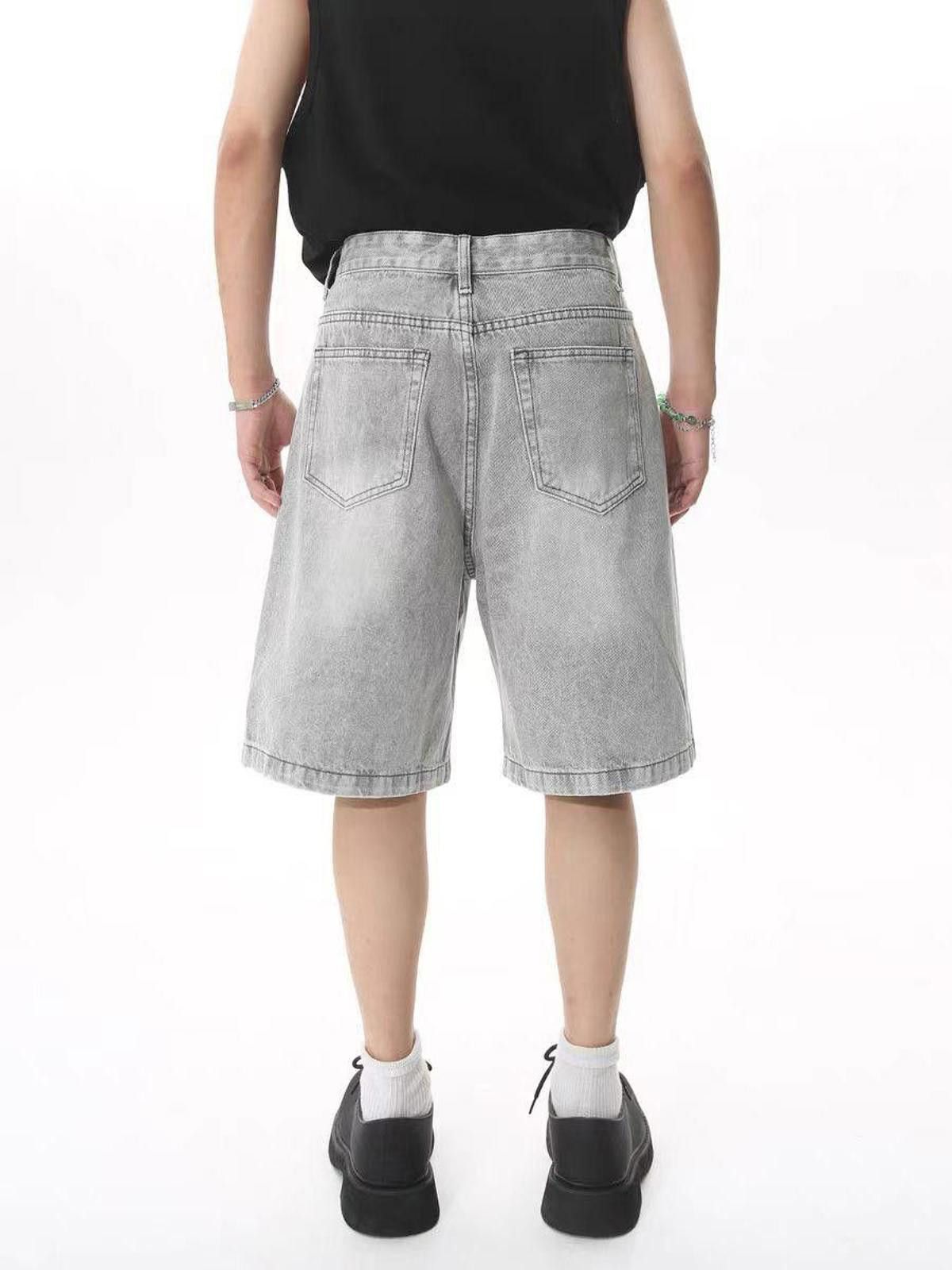 Jean × Vintage Faded Gray Washed Loose Fit Denim Shorts Size US 34 / EU 50 - 2 Thumbnail