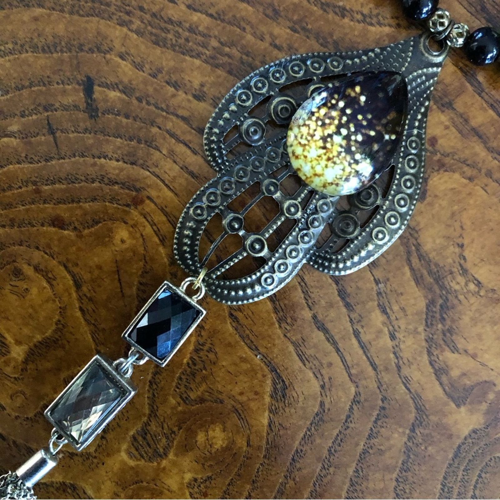 Handmade Handcrafted repurpose chain fringe Pearl necklace Size ONE SIZE - 9 Thumbnail