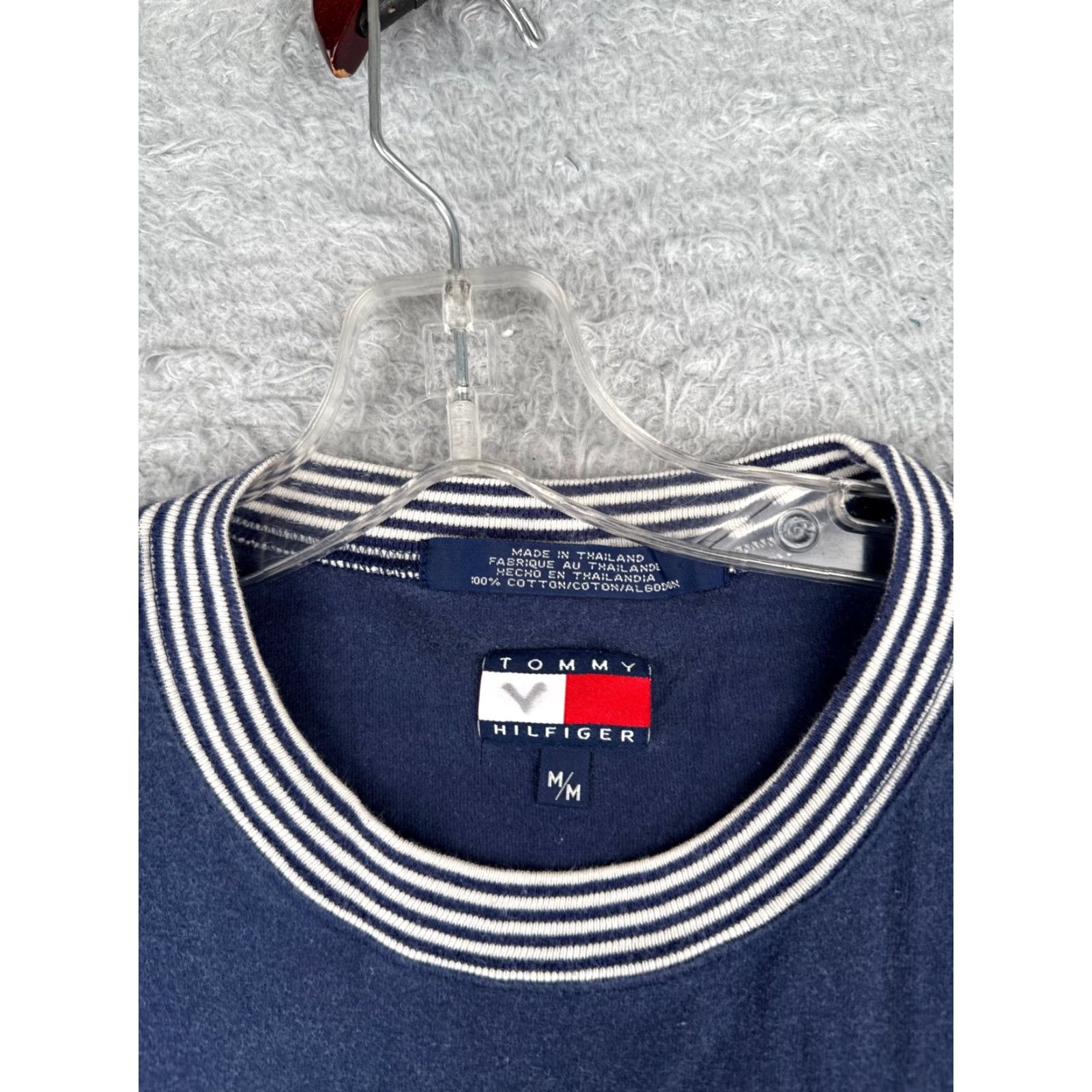 Tommy Hilfiger VINTAGE Tommy Hilfiger Shirt Adult Medium Blue Short Sleeve Crew Neck Cotton READ Size US M / EU 48-50 / 2 - 7 Thumbnail