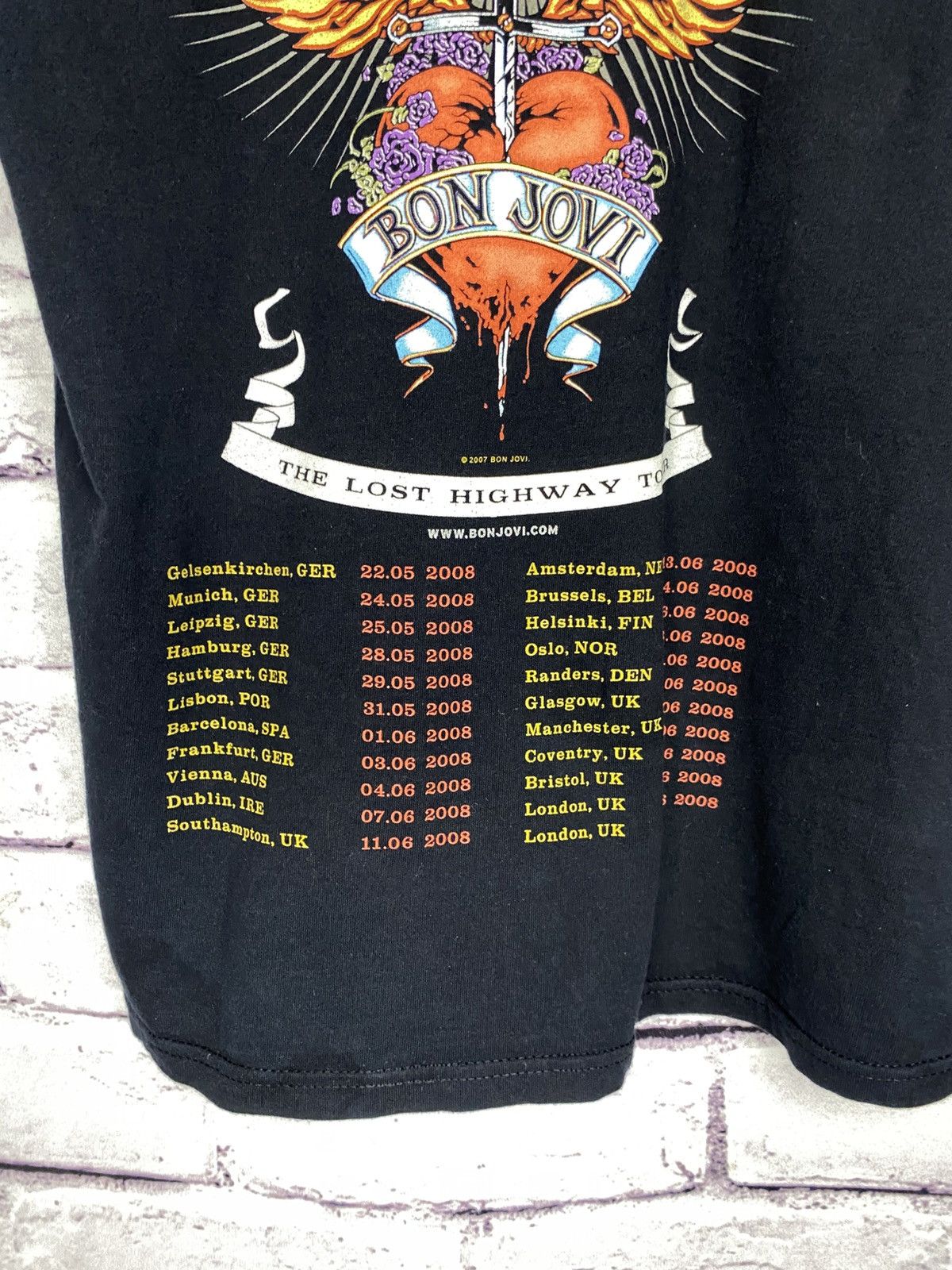 Bon Jovi Mens T-shirt Bon Jovi 2007 The Lost Highway Tour Tee Size US S / EU 44-46 / 1 - 10 Thumbnail