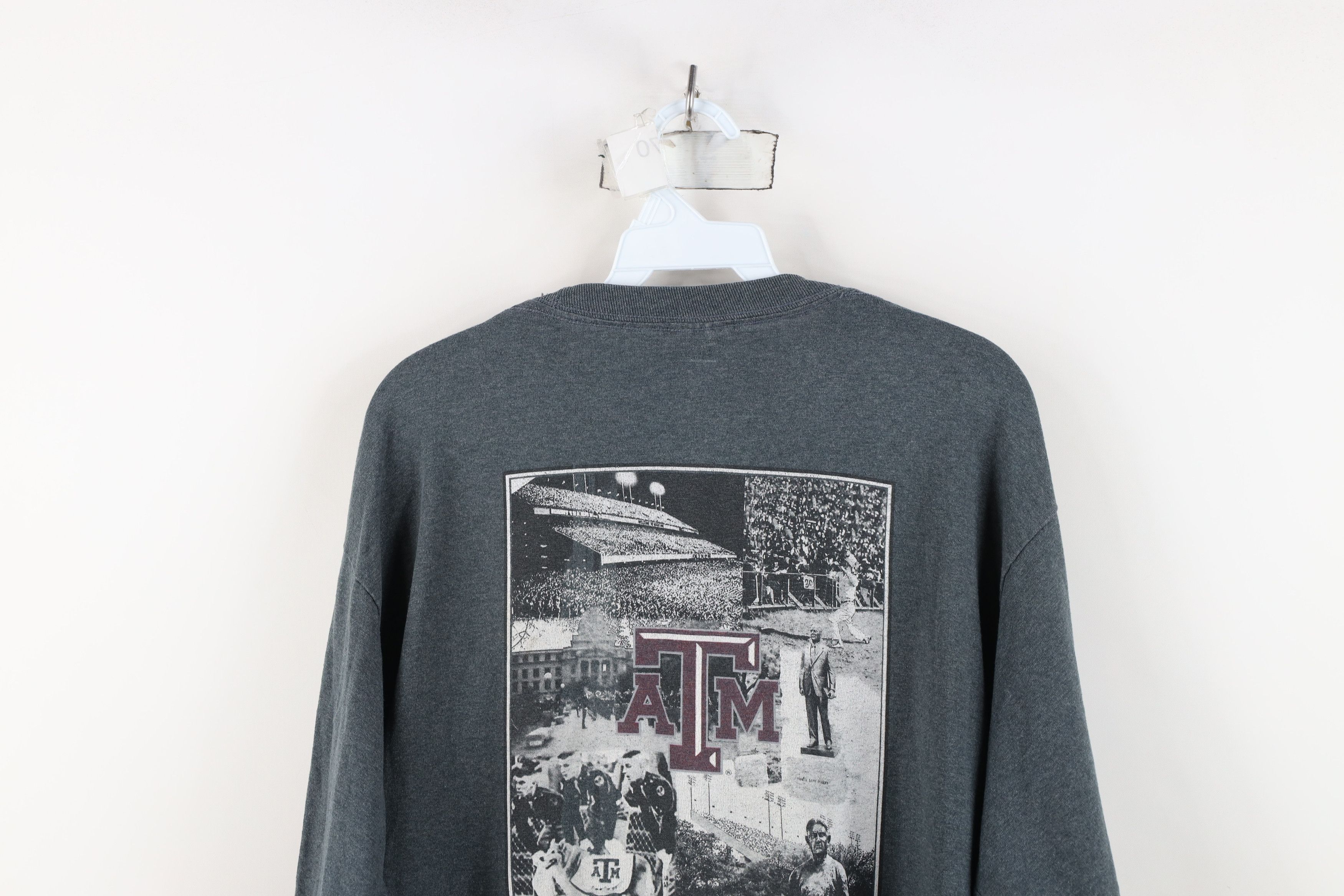 Vintage Vintage Spell Texas A&M University Long Sleeve T-Shirt Gray Size US L / EU 52-54 / 3 - 12 Thumbnail