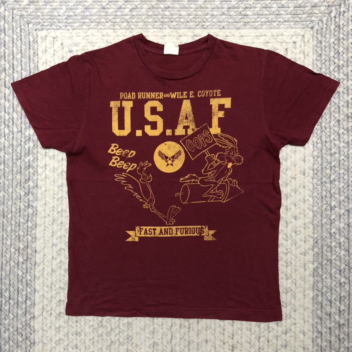 Cartoon Network × Disney × Vintage Rare Vintage Road Runner & Wile Coyote US Airforce Tees Size US S / EU 44-46 / 1 - 1 Thumbnail