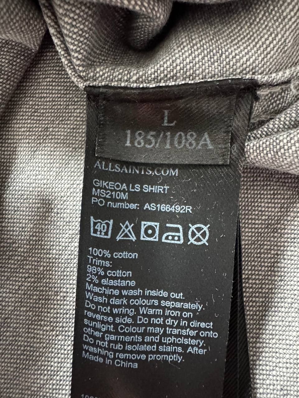 Allsaints AllSaints Distressed Long Sleeve Shirt Washed Gray Size US L / EU 52-54 / 3 - 11 Thumbnail