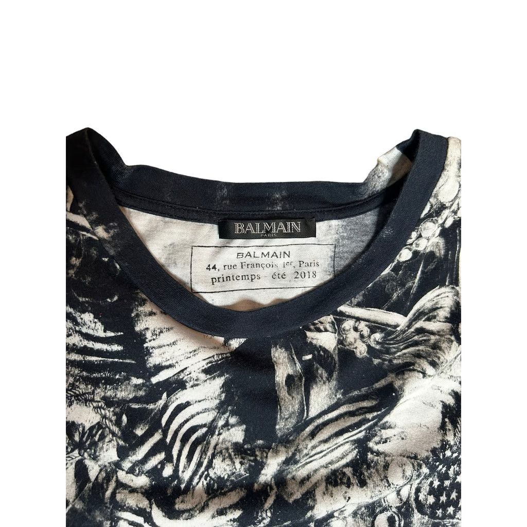 Balmain o1mle0125 Distressed Long Sleeved T-Shirt in Noir & Blanc Size US S / EU 44-46 / 1 - 3 Thumbnail