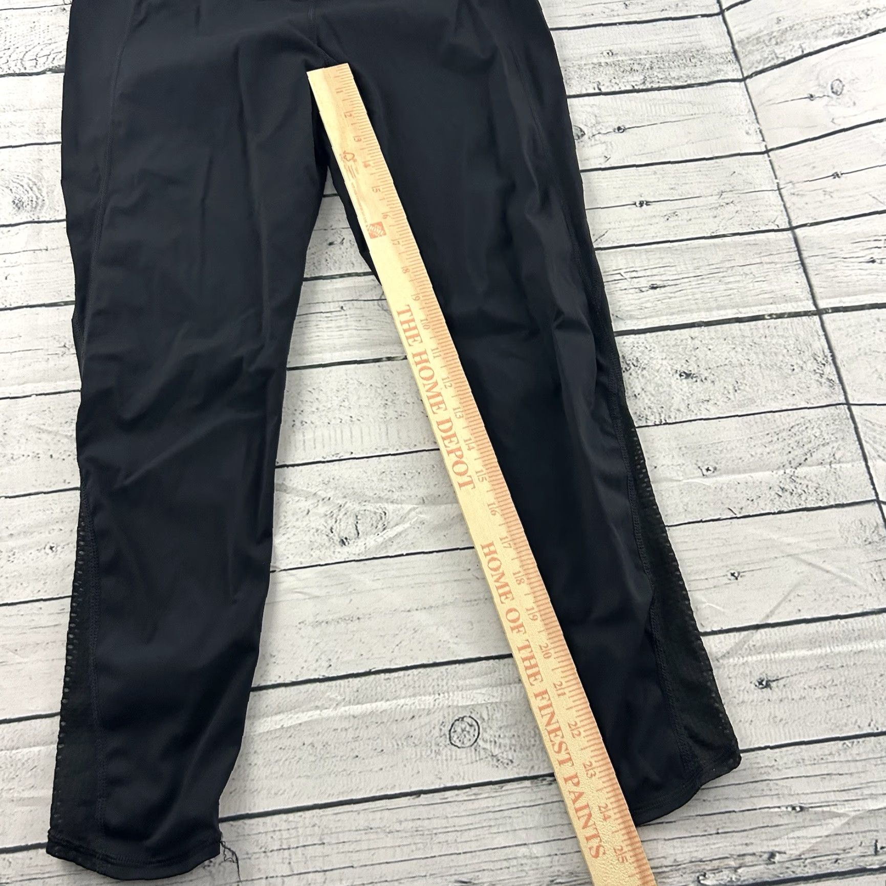 Vintage Manduka Athletic Leggings Women's L Black Yoga Cropped Size 36" / US 14 / IT 50 - 2 Thumbnail