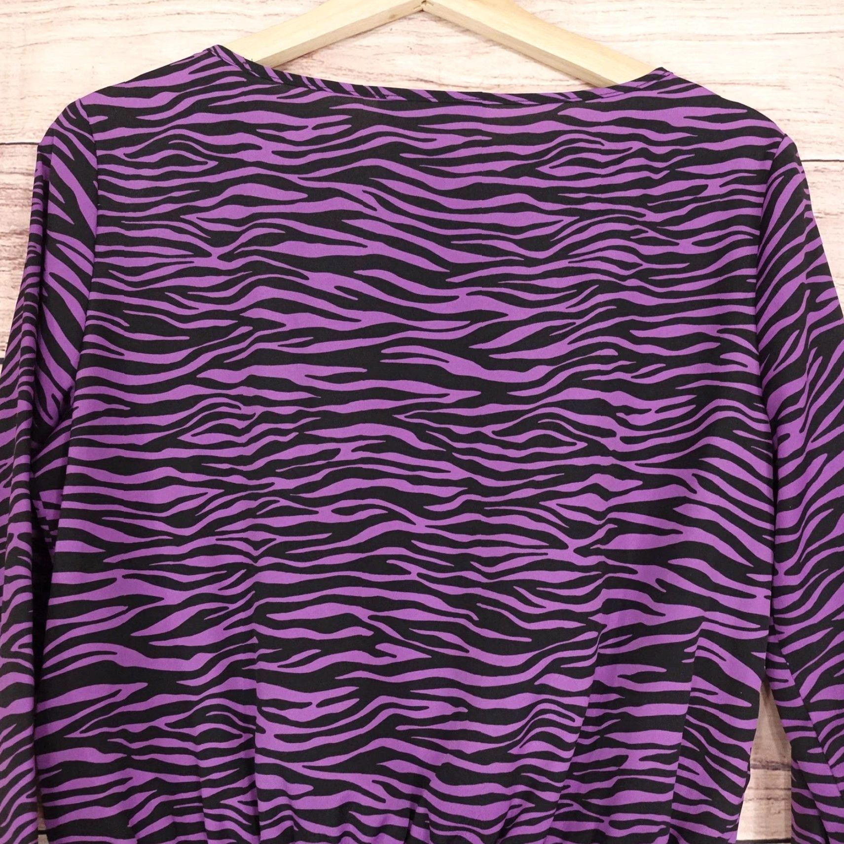 Michael Kors Michael Kors Shirt Womens PS Petite Small Purple Zebra Print Long Sleeve Crew Neck Pullover Top Blouse Size S / US 4 / IT 40 - 5 Thumbnail