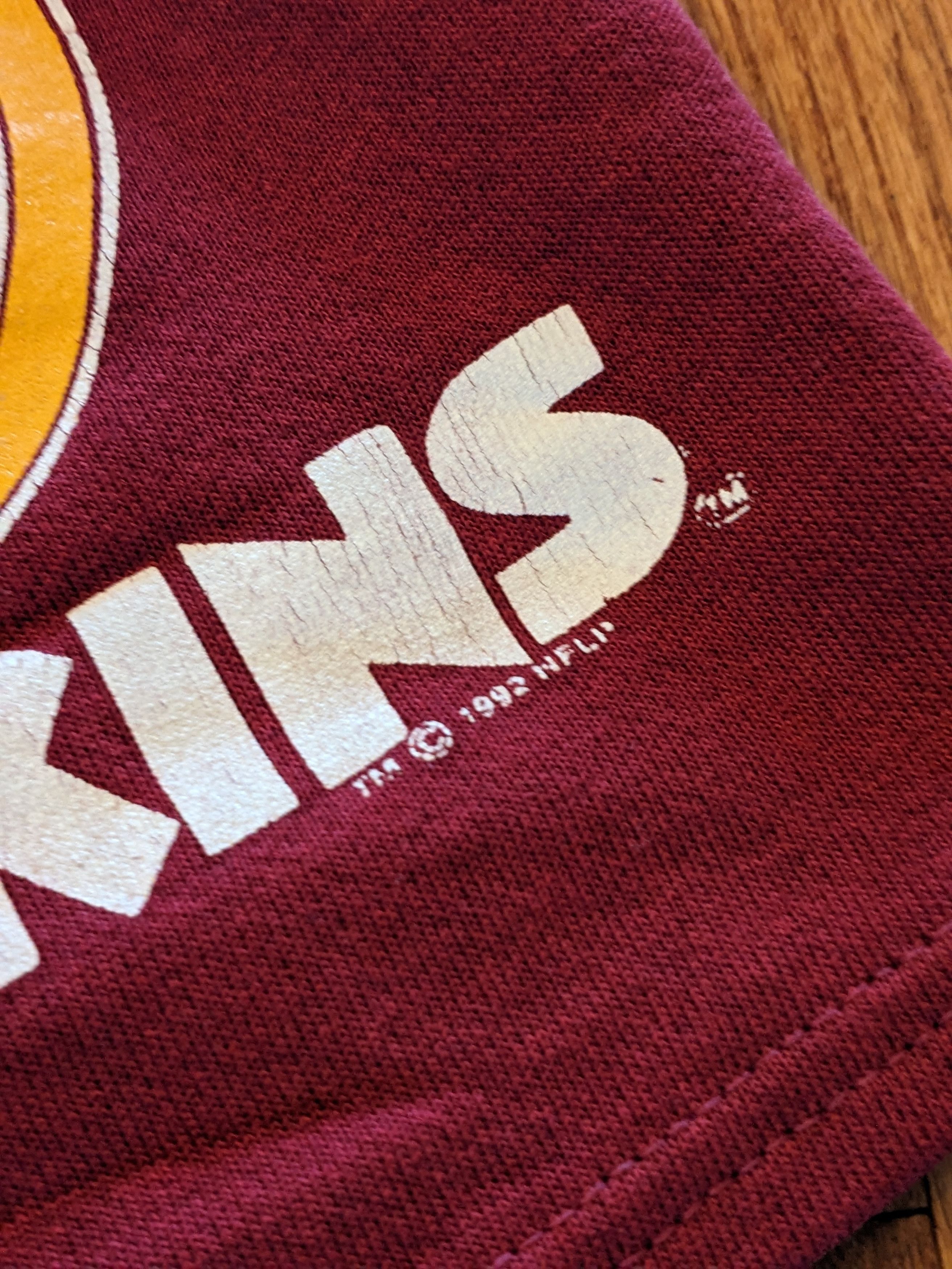NFL Vintage 1992 Washington Red Skins Red Medium Sweat Shorts Size US 30 / EU 46 - 3 Thumbnail