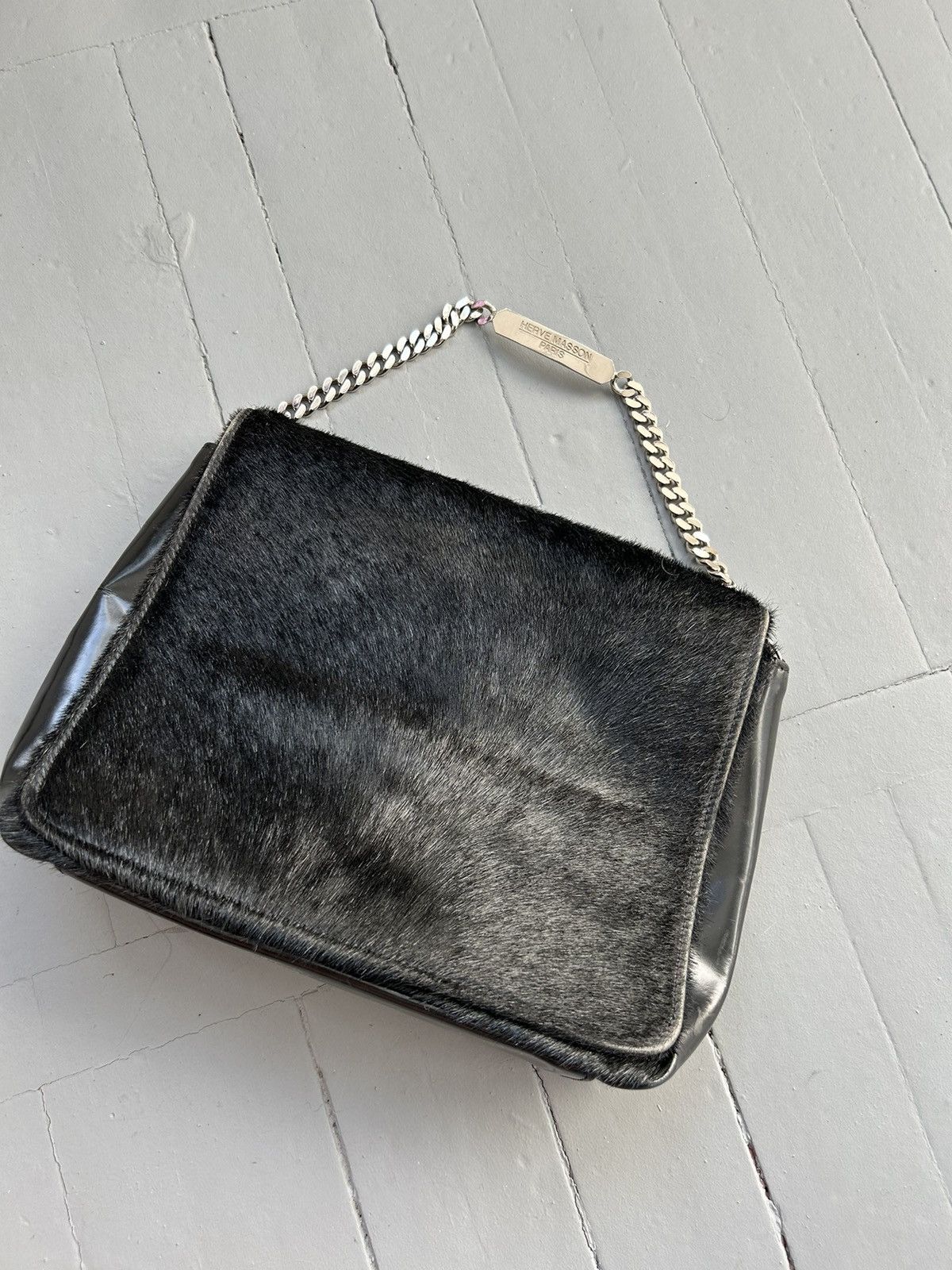 Vintage Herve Masson Paris leather fur bag Size ONE SIZE - 2 Thumbnail