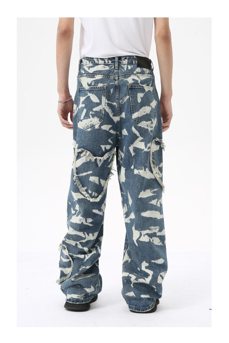 Japanese Brand × Jean × Vintage High Street Printing Patchwork Loose Jeans Size US 35 - 3 Thumbnail