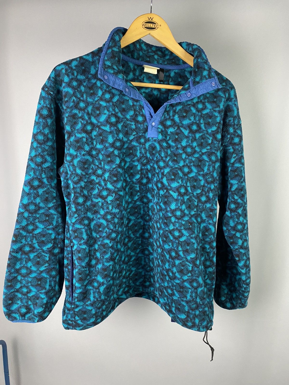 Japanese Brand × Vintage Vintage Blue Patterned Fleece Pullover Size US M / EU 48-50 / 2 - 8 Thumbnail
