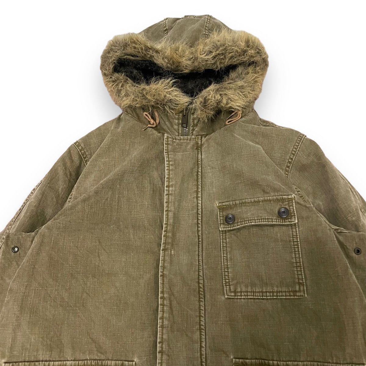 14th Addiction × Johnbull × Le Grande Bleu (L.G.B.) 🇯🇵 VINTAGE JOHN BULL MILITARY FUR SHERPA JACKET Size US L / EU 52-54 / 3 - 2 Thumbnail