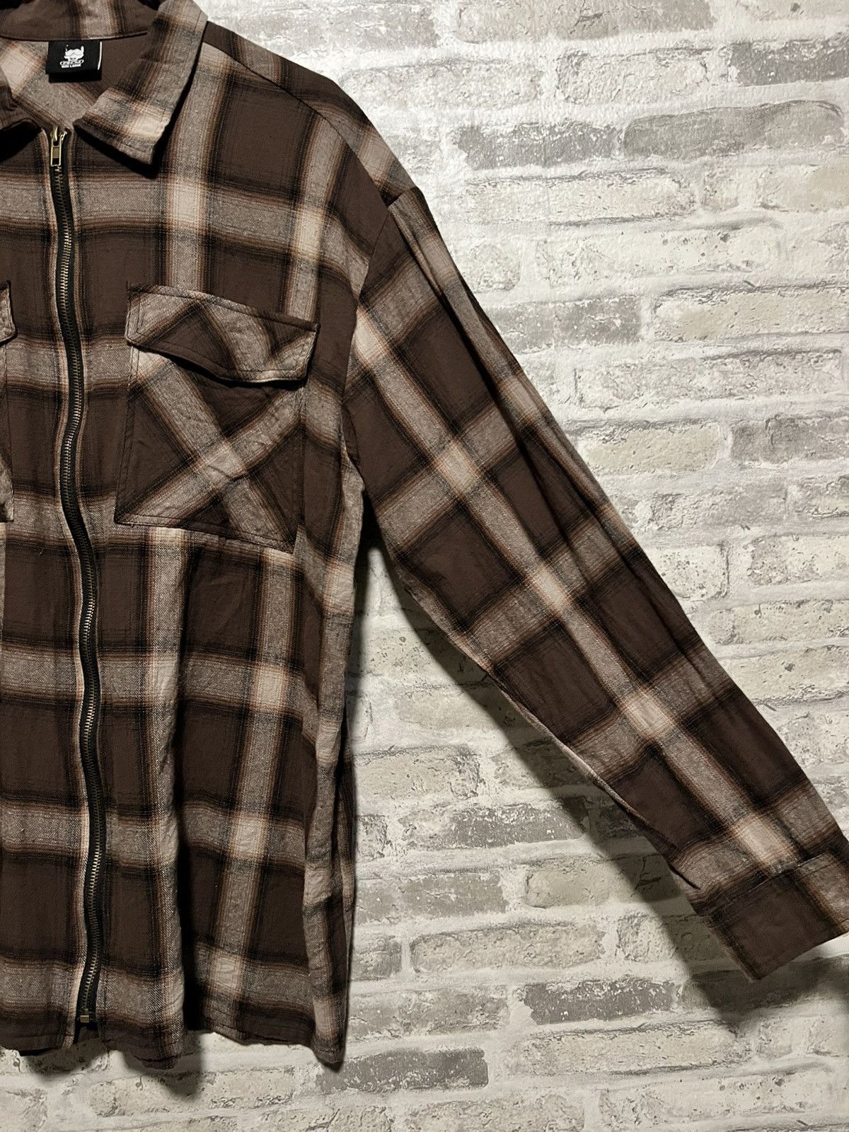 G59 Records G59 - SHADOW PLAID ZIP FLANNEL (BROWN) LARGE Size US L / EU 52-54 / 3 - 6 Thumbnail