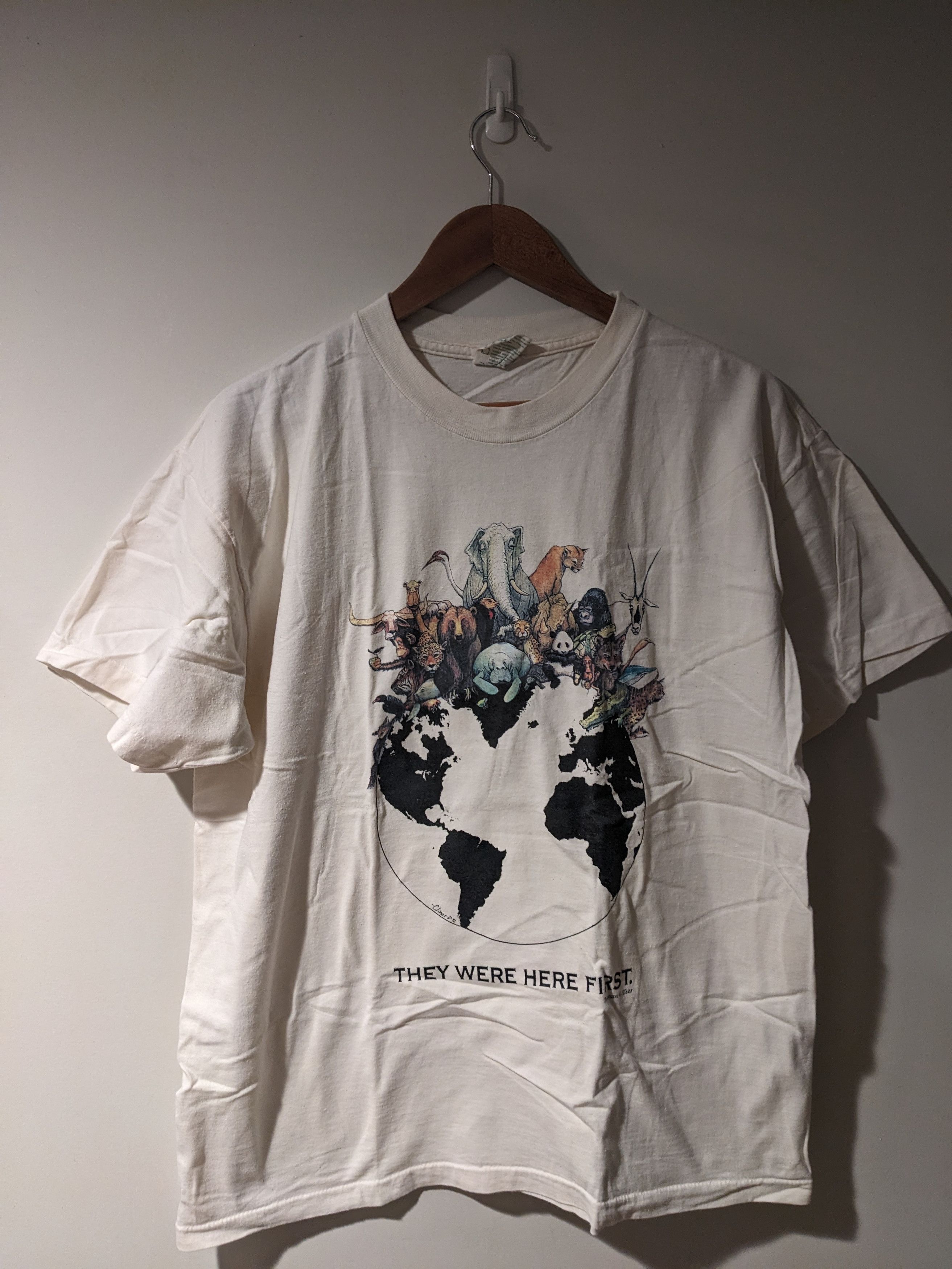 Vintage Vintage 1992 They Were Here First Animal Nature T-Shirt Size US XL / EU 56 / 4 - 1 Thumbnail