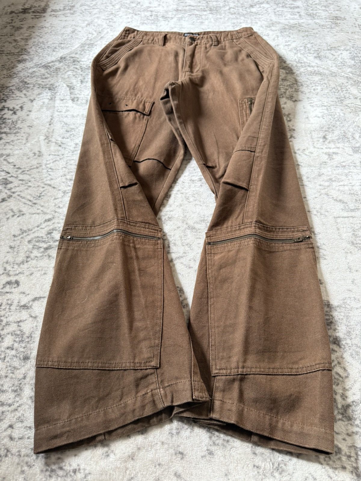 Japanese Brand Amore Puro Japan Deconstructed Heavy Cargo Baggy Pants Size US 29 - 3 Thumbnail