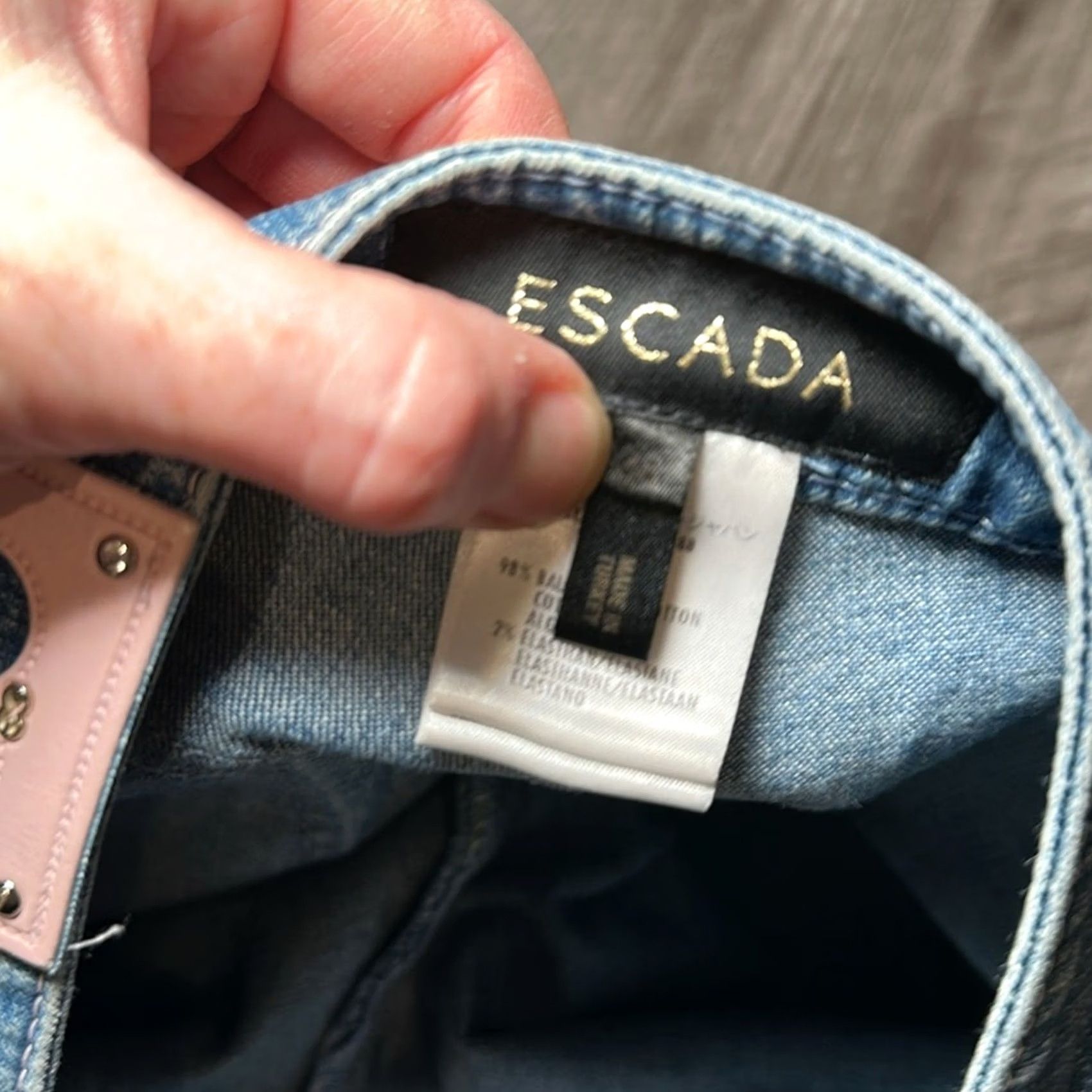 Escada ESCADA Denim Bow Split Hem Jeans 38 (US 8) Blue Women 8 Regular Flared Jeans Size 30" / US 8 / IT 44 - 7 Thumbnail