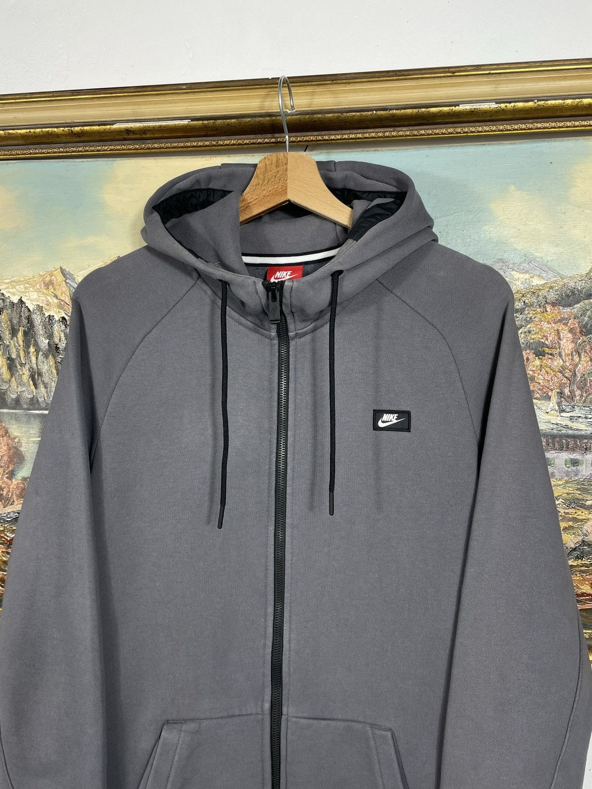 Nike × Vintage Nike gray zip hoodie sweatshirt tech fleece style uk drill Size US M / EU 48-50 / 2 - 4 Thumbnail