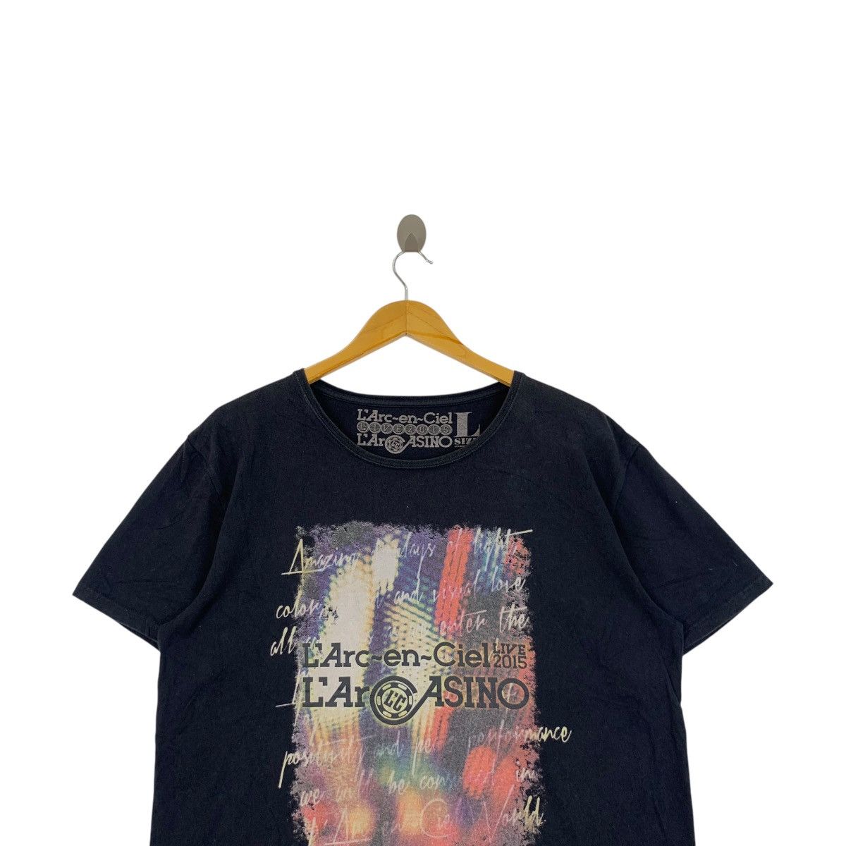 Vintage LARC EN CIEL Band LARCASINO Tour Live 2015 Tee Shirt Size L / US 10 / IT 46 - 2 Thumbnail