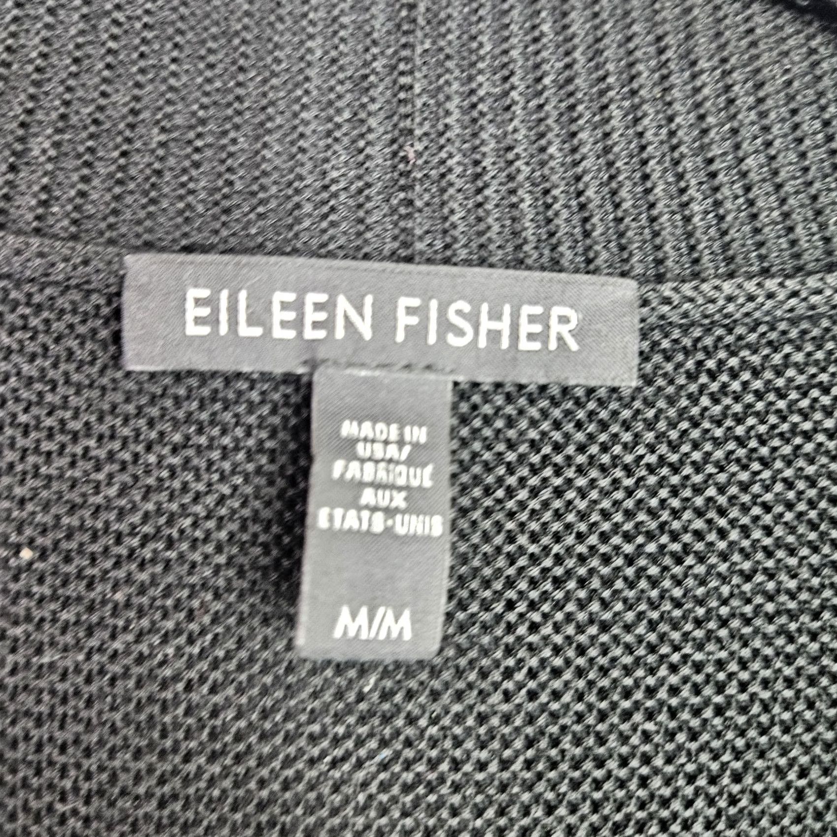 Eileen Fisher Eileen Fisher Black Woven Long Open Front Cardigan Size M Size M / US 6-8 / IT 42-44 - 5 Thumbnail