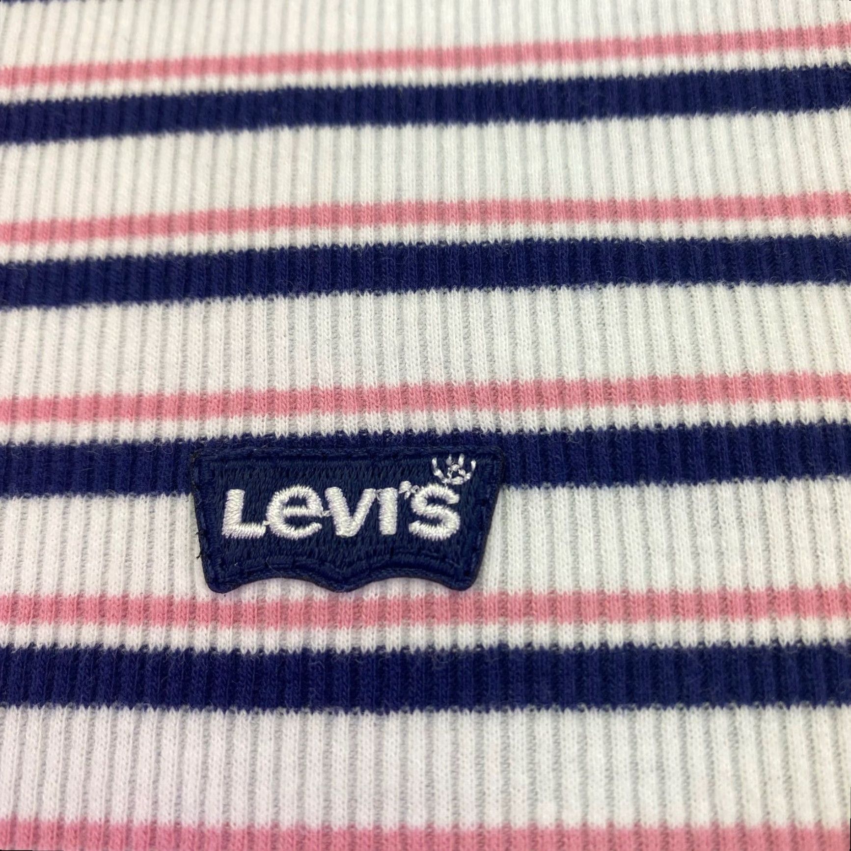 Levi's Levi's Women's Striped Shirt Pink White Short Sleeve XXL Crew Neck Knit Embroidered Logo Slim Casual Vintage No Size XXL / US 16-18 / IT 52-54 - 6 Thumbnail