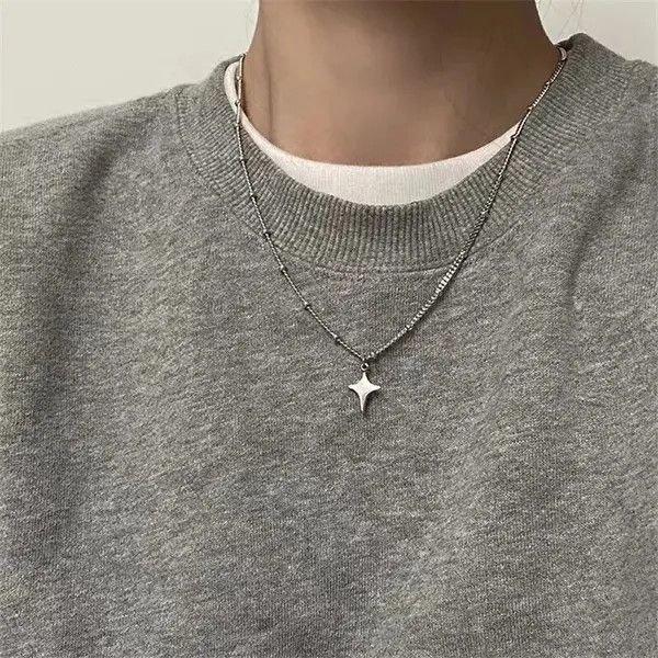 Jewelry Goth Silver Color Star Pendant Size ONE SIZE - 4 Thumbnail