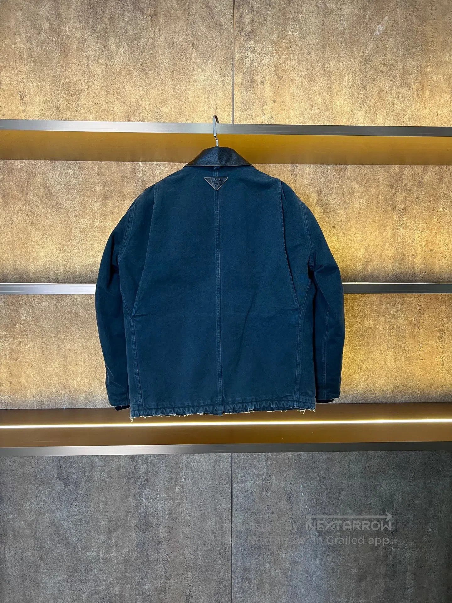 Prada Prada Distressed Leather Collar Destroyed Denim Jacket| Size US XXS / EU 40 - 2 Thumbnail