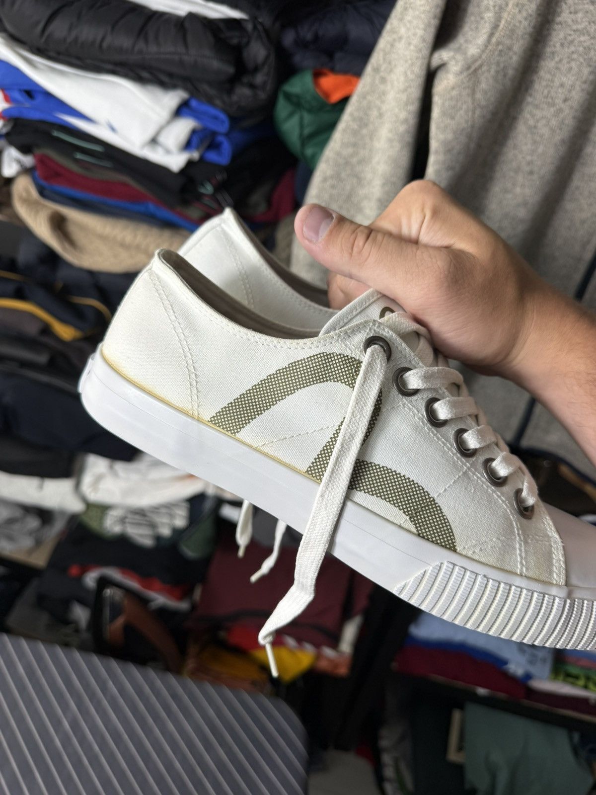 Evisu Evisu Canvas Low Top Sneakers White EU42 Japanese Streetwear Size US 9 / EU 42 - 8 Thumbnail