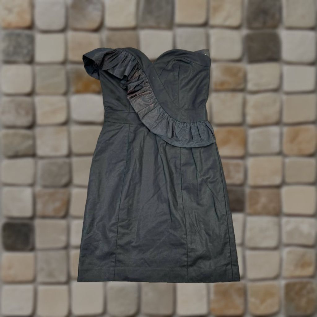 French Connection VINTAGE French Connection Dress Women’s 6 Black Cotton Blouson Short Strapless Sleeveless Party Cocktail Blouson 6 Womens Size M / US 6-8 / IT 42-44 - 1 Thumbnail