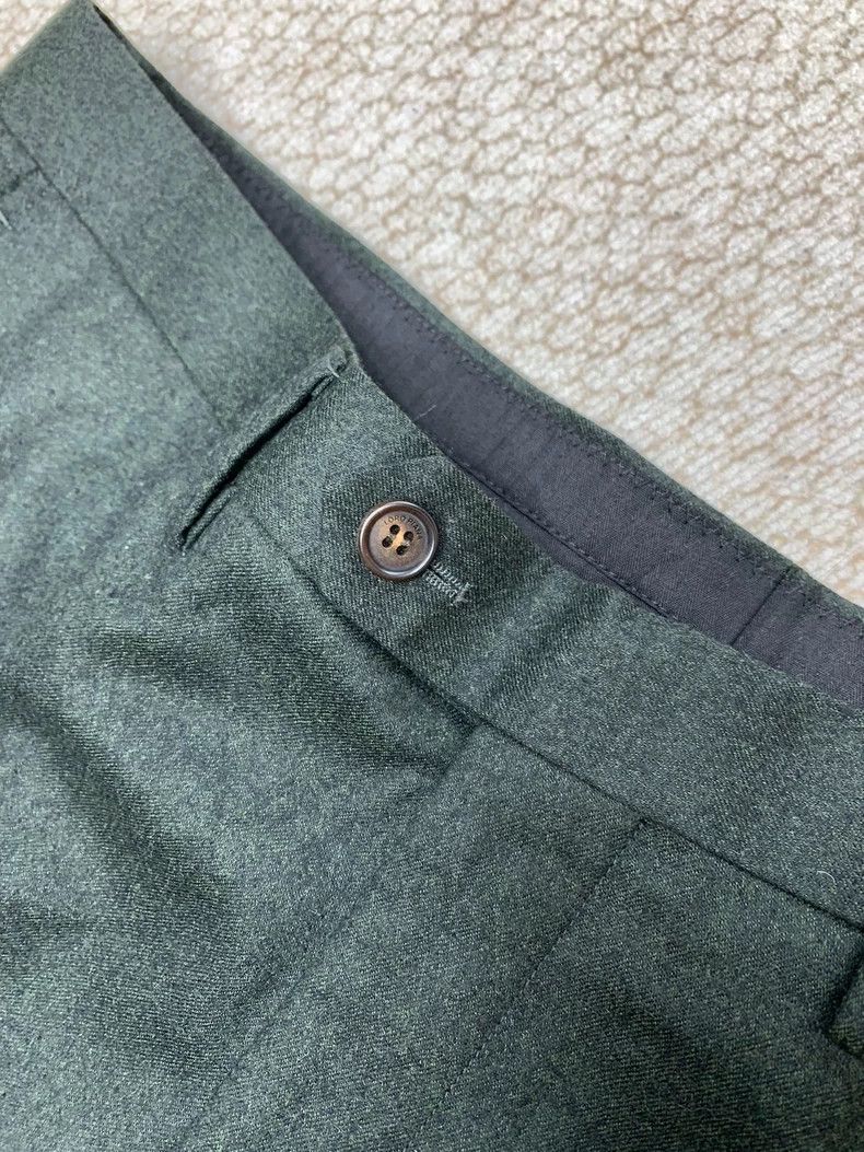 Loro Piana LORO PIANA Dark green wool cashmere thick trousers Size 52L - 2 Thumbnail