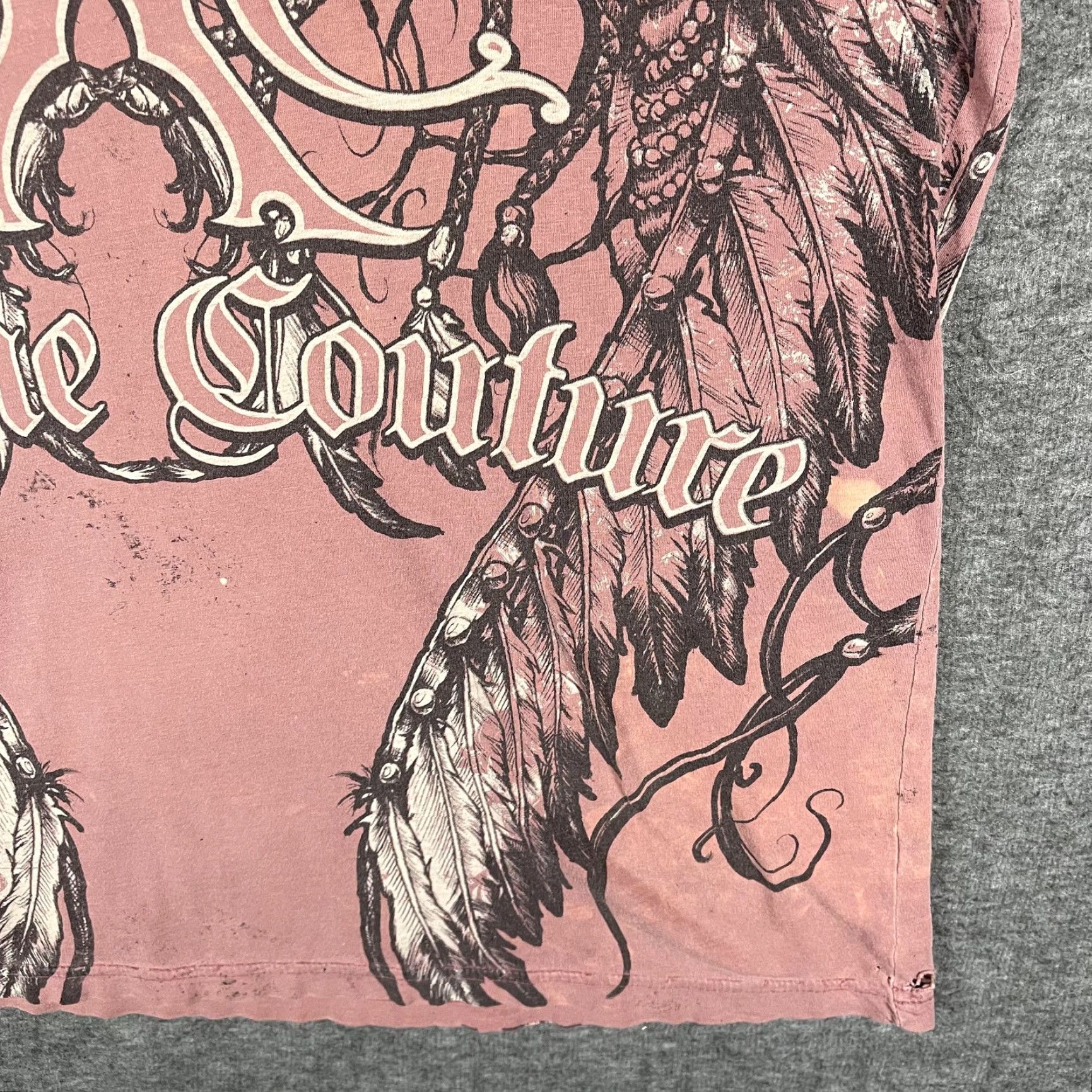 Vintage VINTAGE Xtreme Couture Shirt Mens L Pink Skull Biker Graphic Tee Man Xtreme Couture Crew Neck Short Sleeve 90s 2000s Size US L / EU 52-54 / 3 - 4 Thumbnail