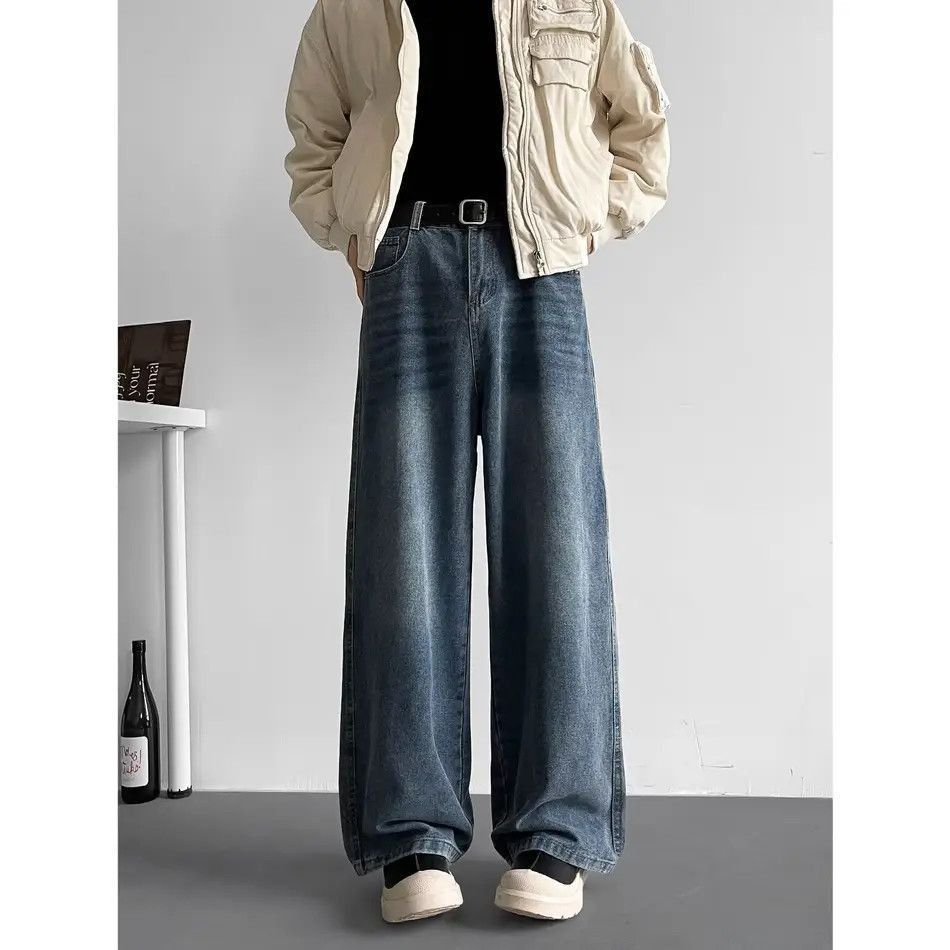 Japanese Brand Retro loose straight leg casual jeans Size US 32 / EU 48 - 5 Thumbnail