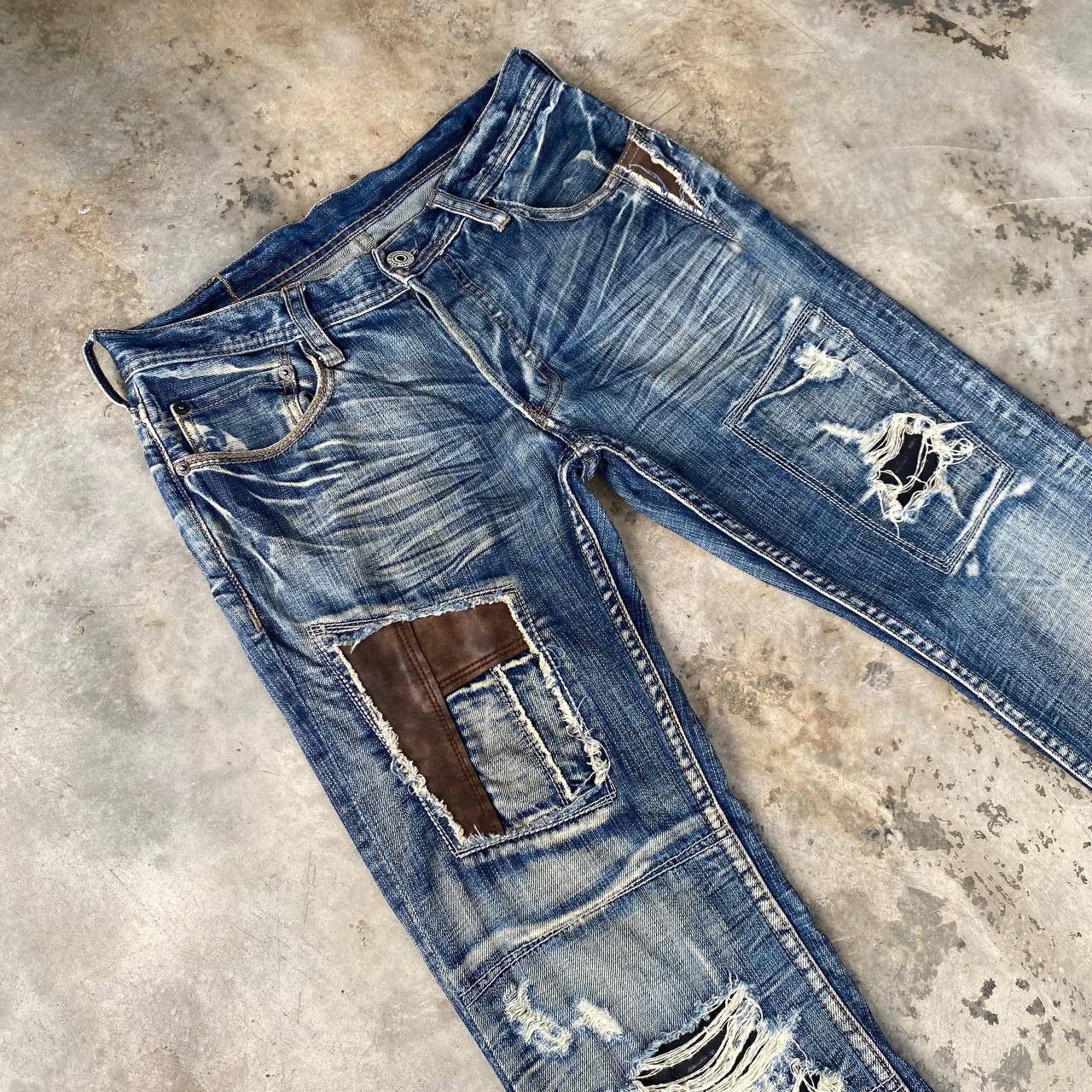 Japanese Brand Difference Rupert Japan Distressed Boro Denim Crust Punk Size US 28 / EU 44 - 5 Thumbnail